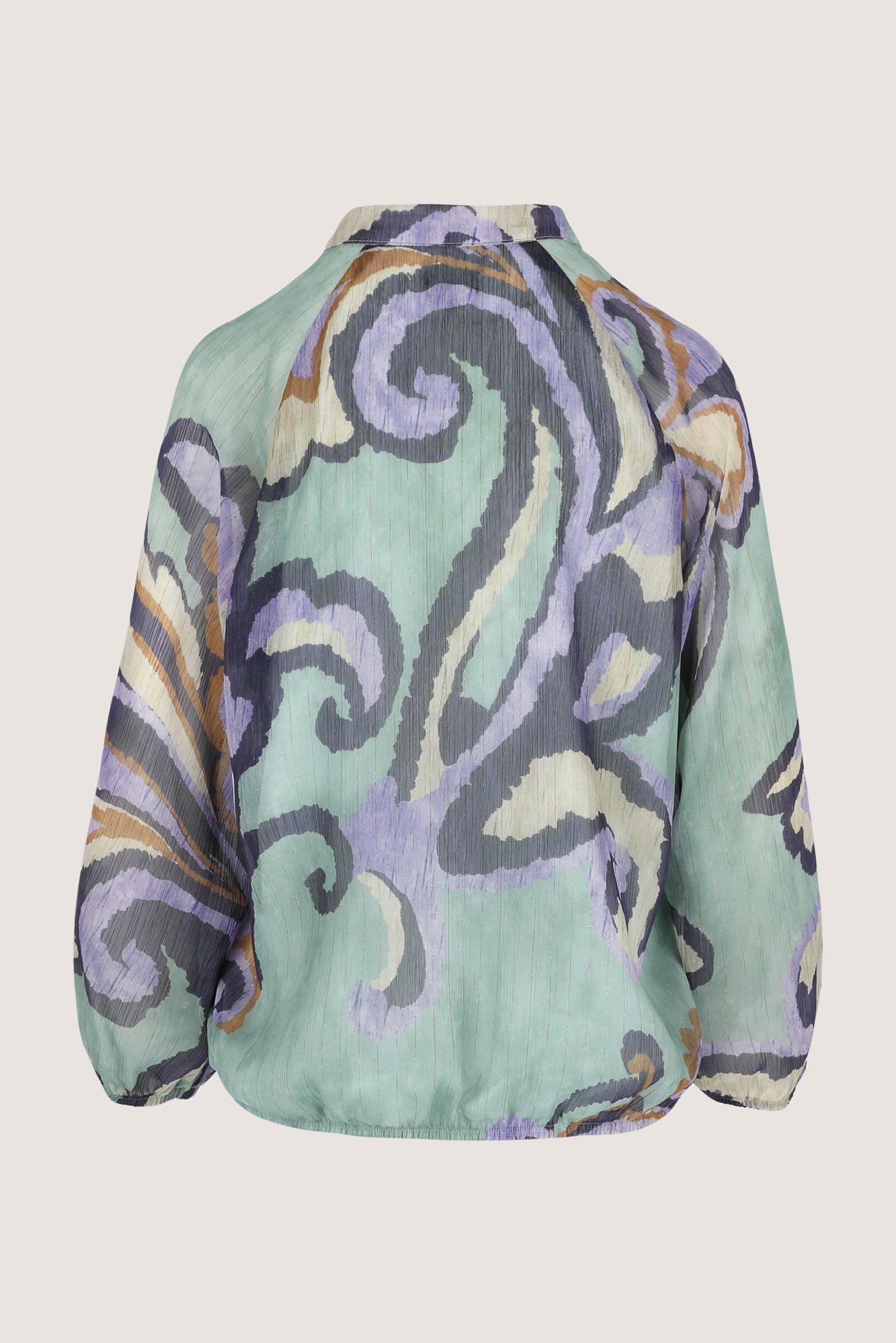 Chemises - Blouse imprimée en voile à taille élastiquée