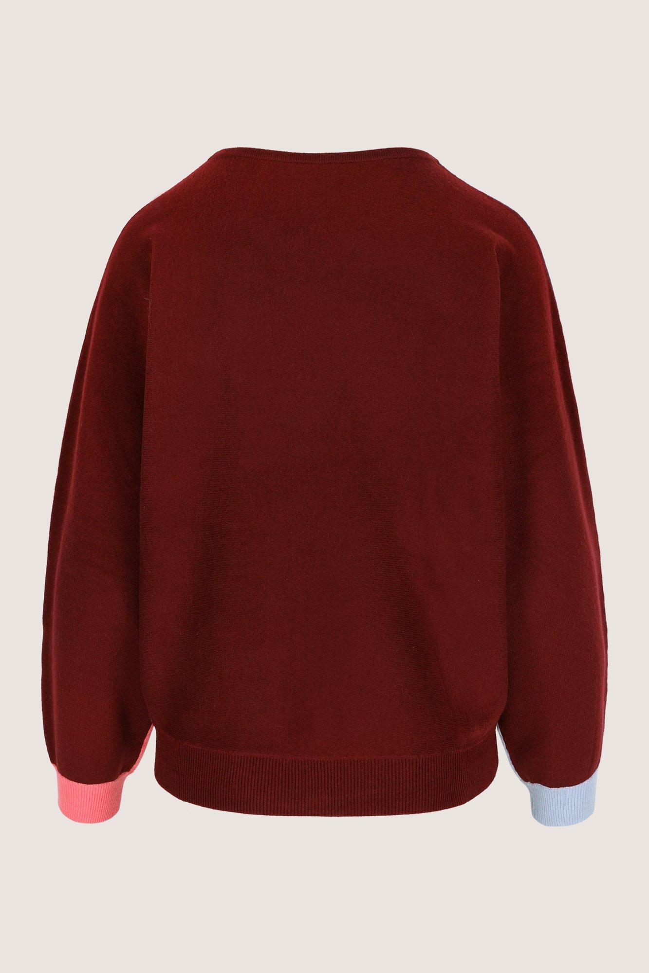 Truien - Colourblocking trui met vleermuismouw