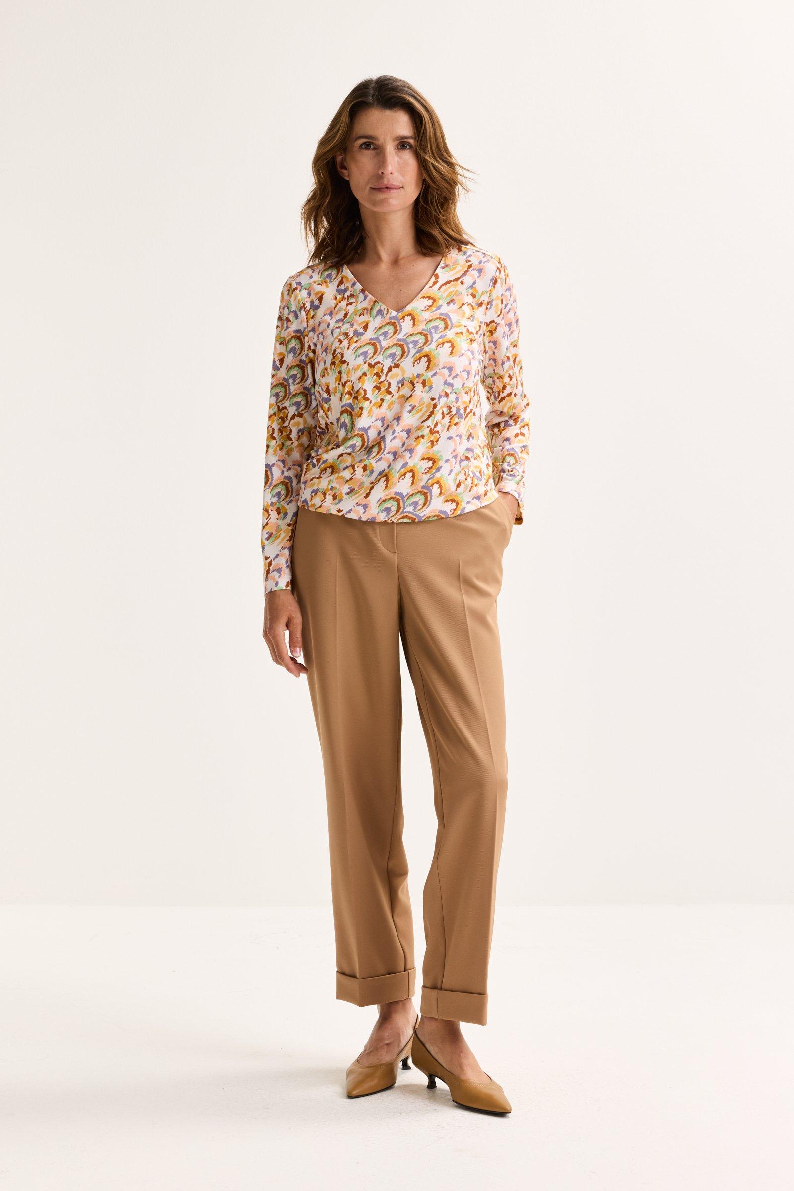Hemden - Jersey V-halsblouse op elastiek
