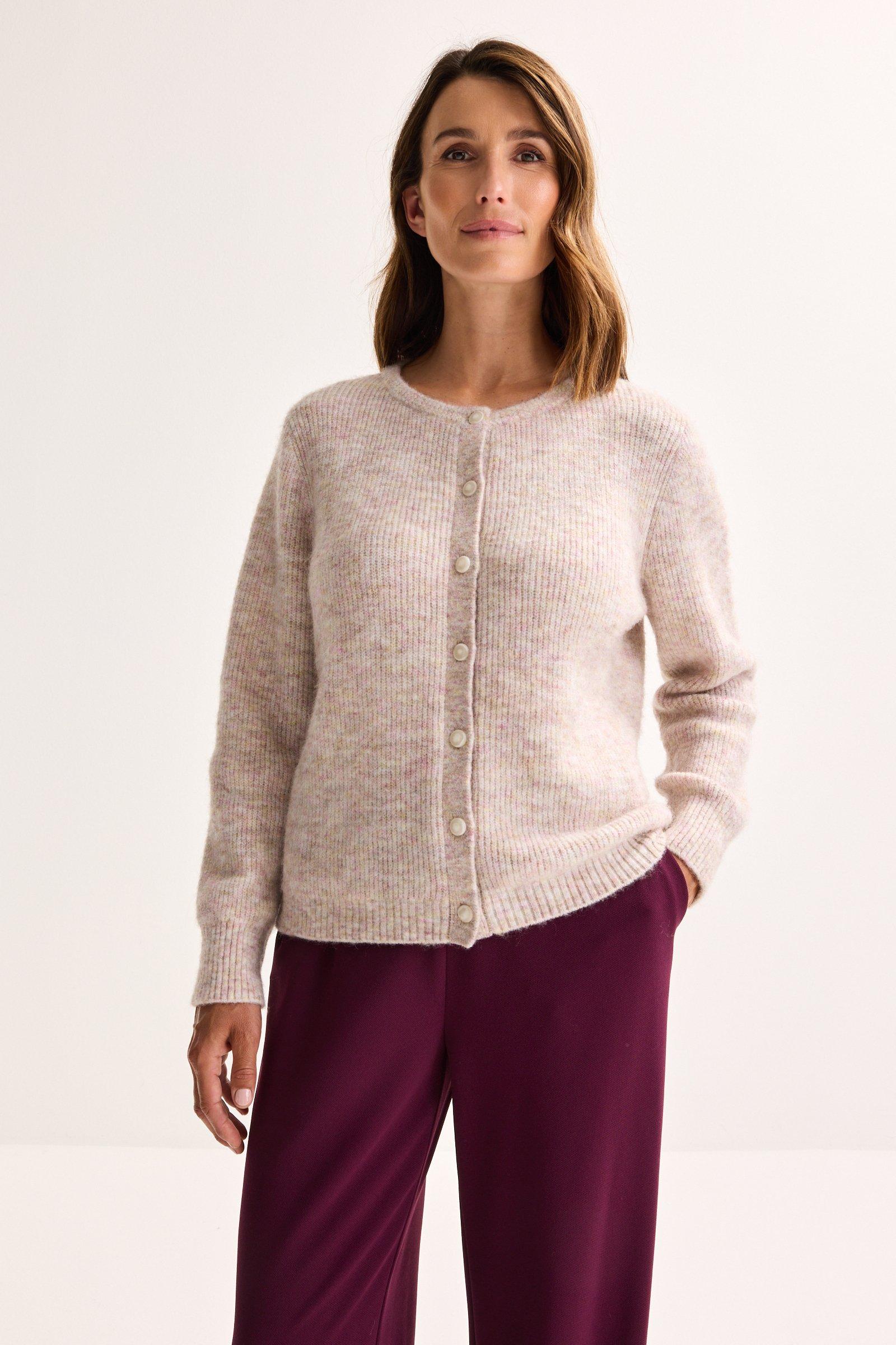 Geribde cardigan met alpaca