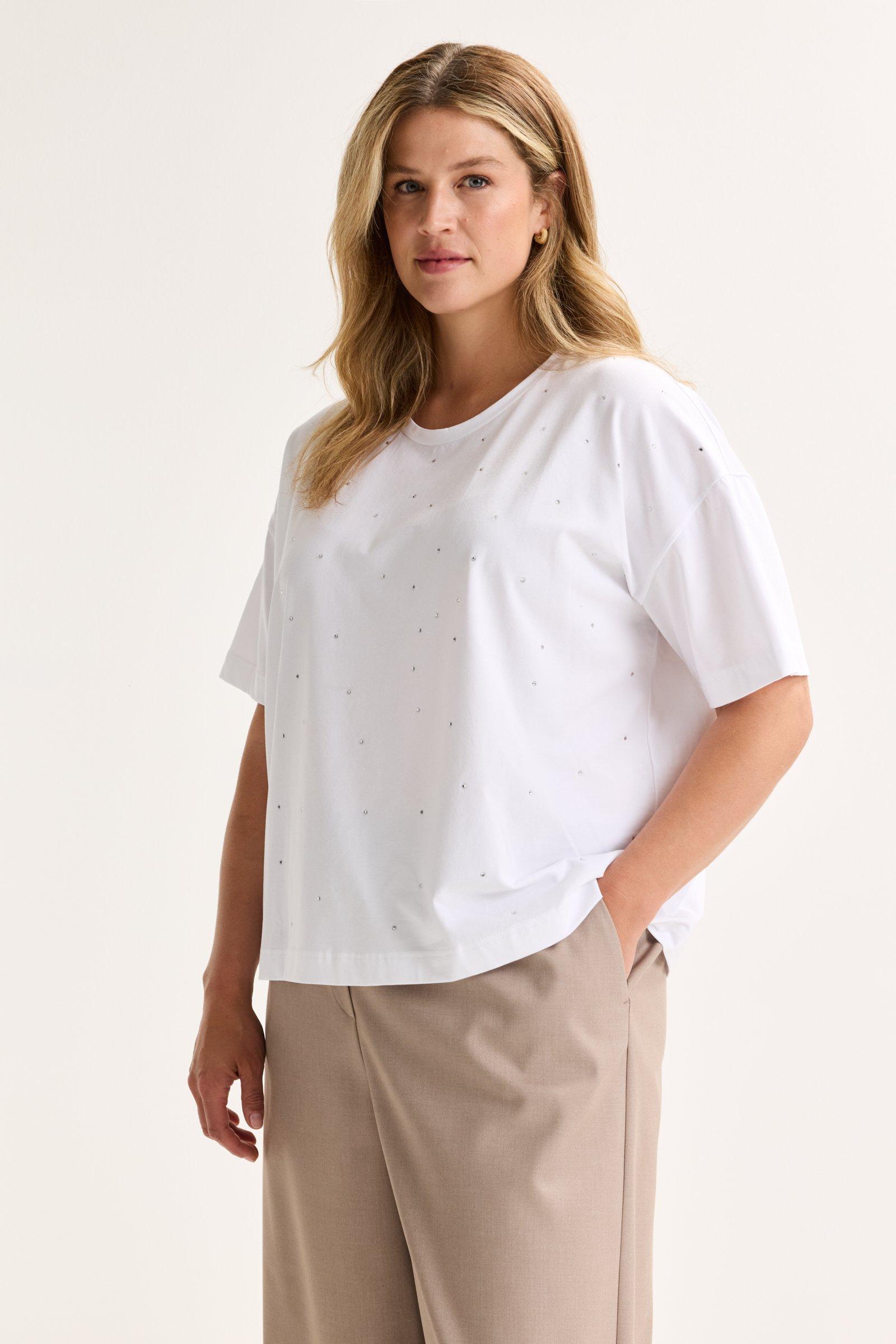 Katoenen T-shirt met stras