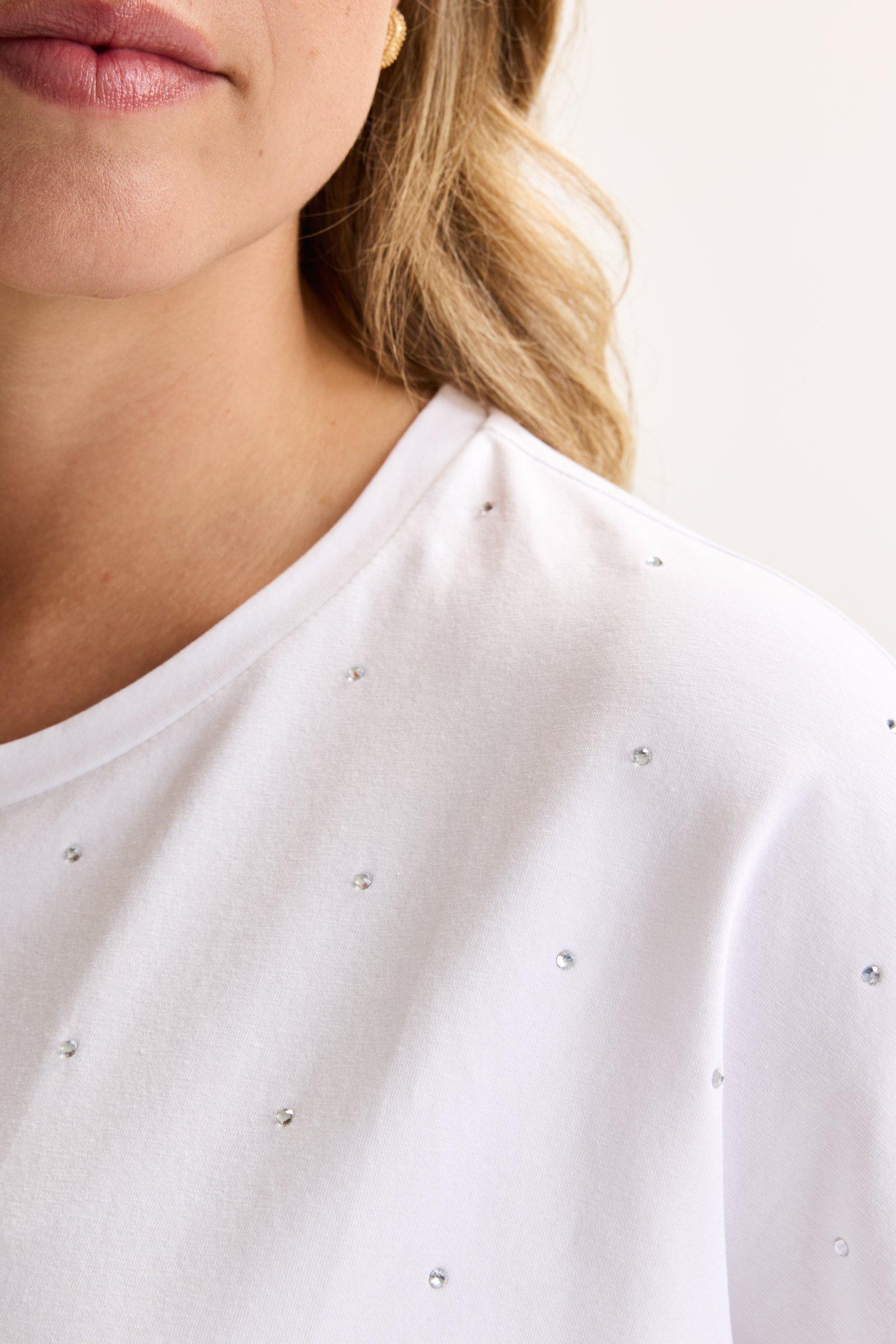 Sweatvest - Katoenen T-shirt met stras