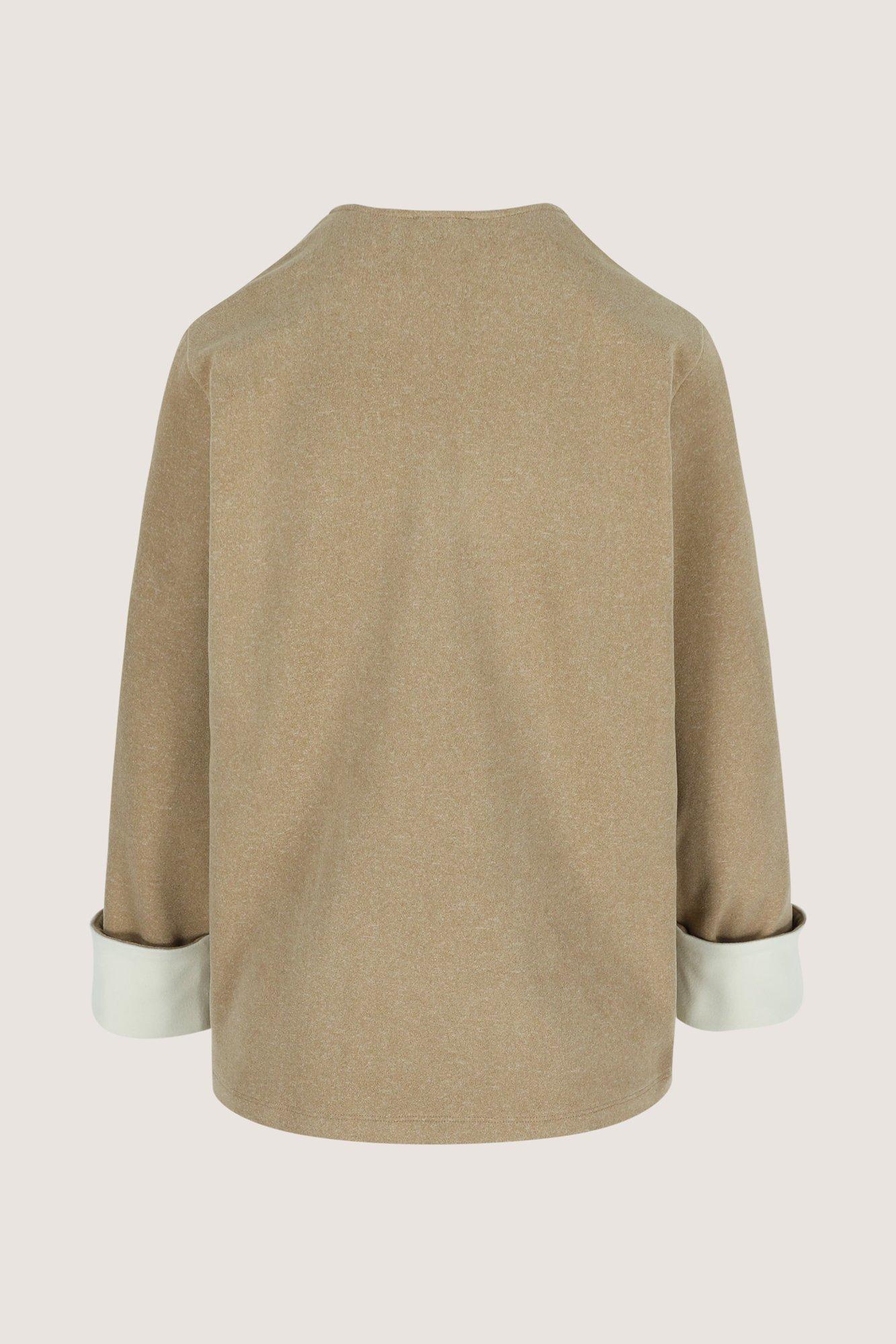 Chemises - Blouse &agrave; col en V en flanelle jersey