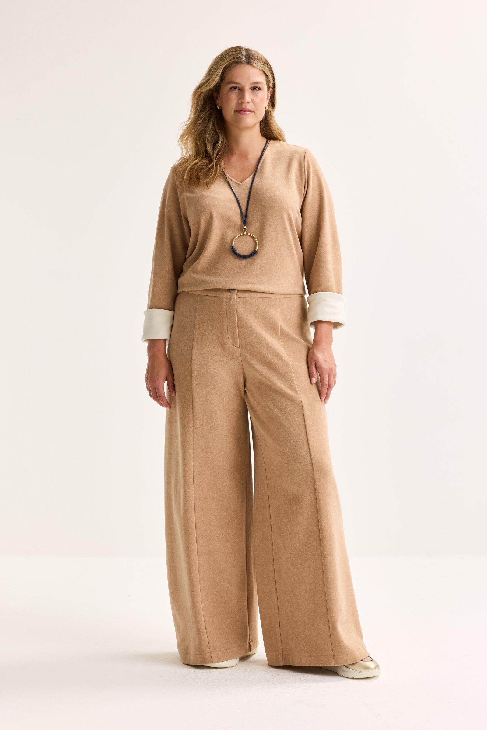 Wijde broek in jacquard jersey