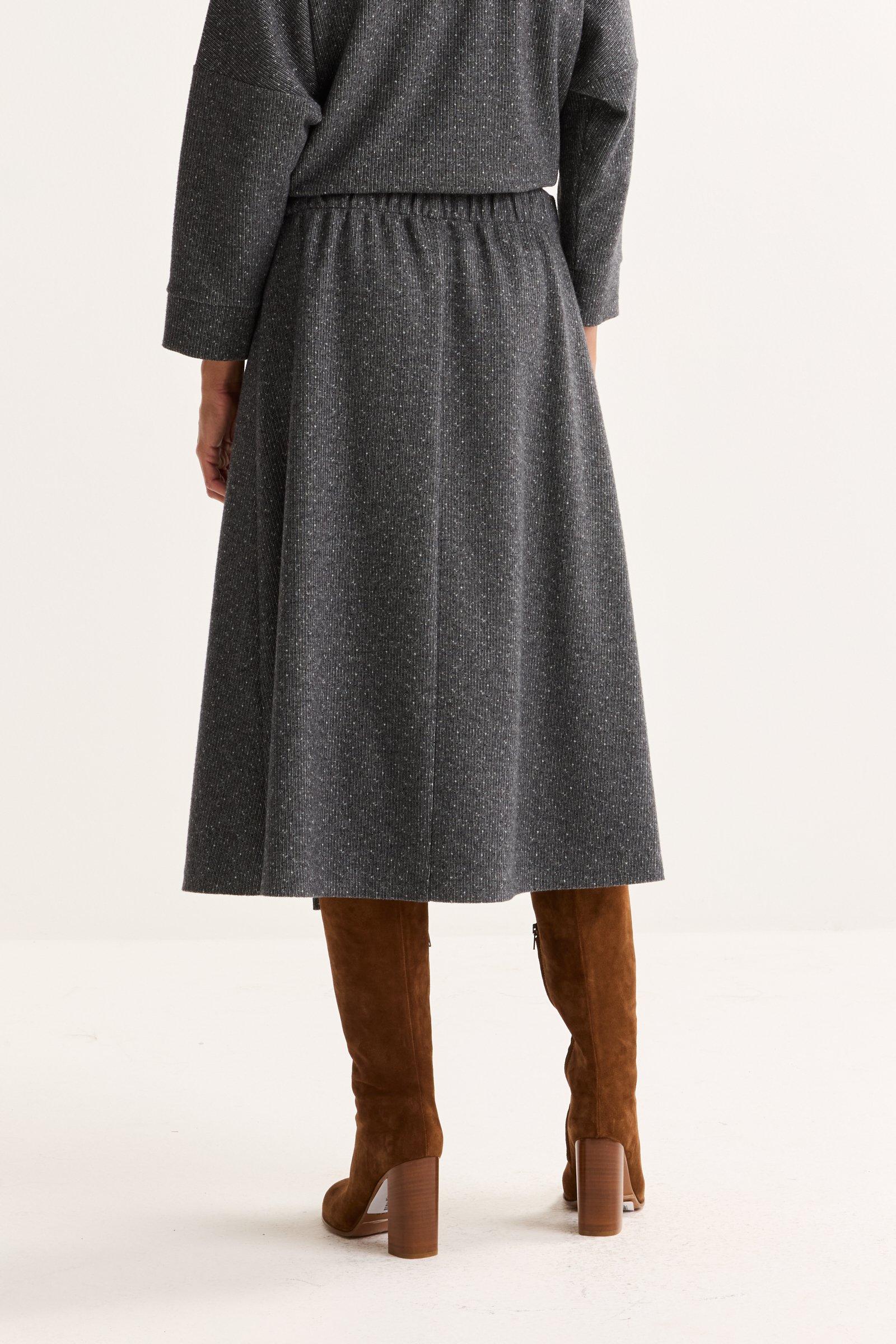 Jupes - Jupe portefeuille en tweed jersey