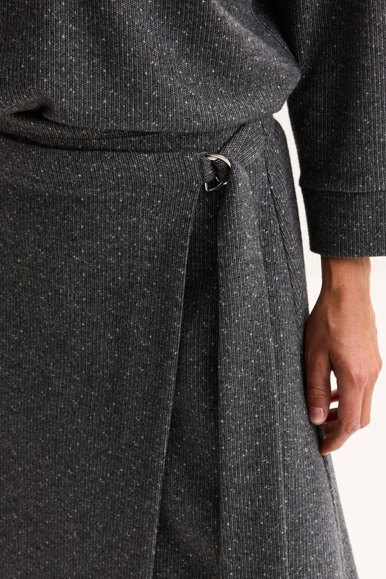 Jupes - Jupe portefeuille en tweed jersey