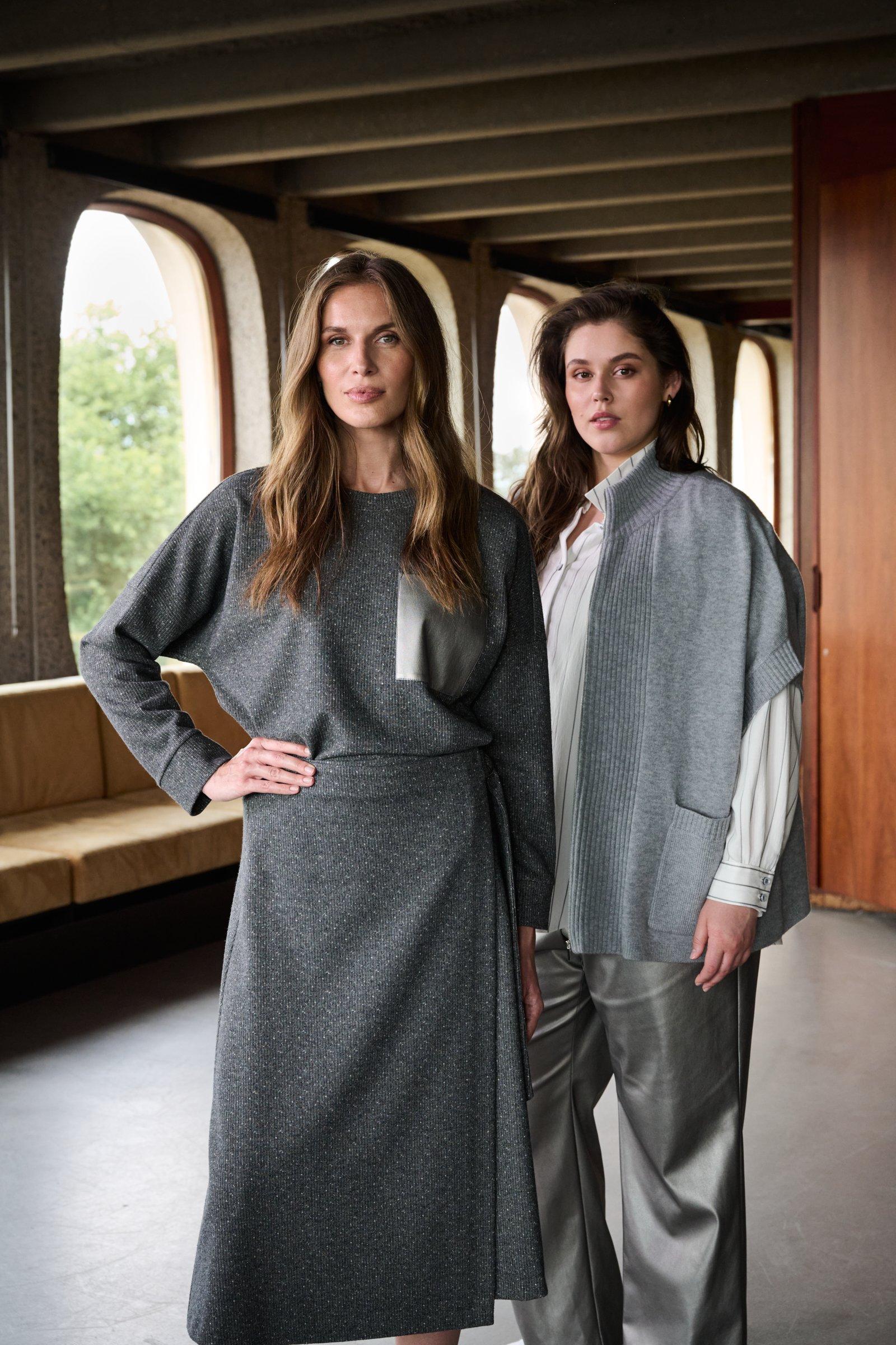 Rokken - Wikkelrok in jersey tweed