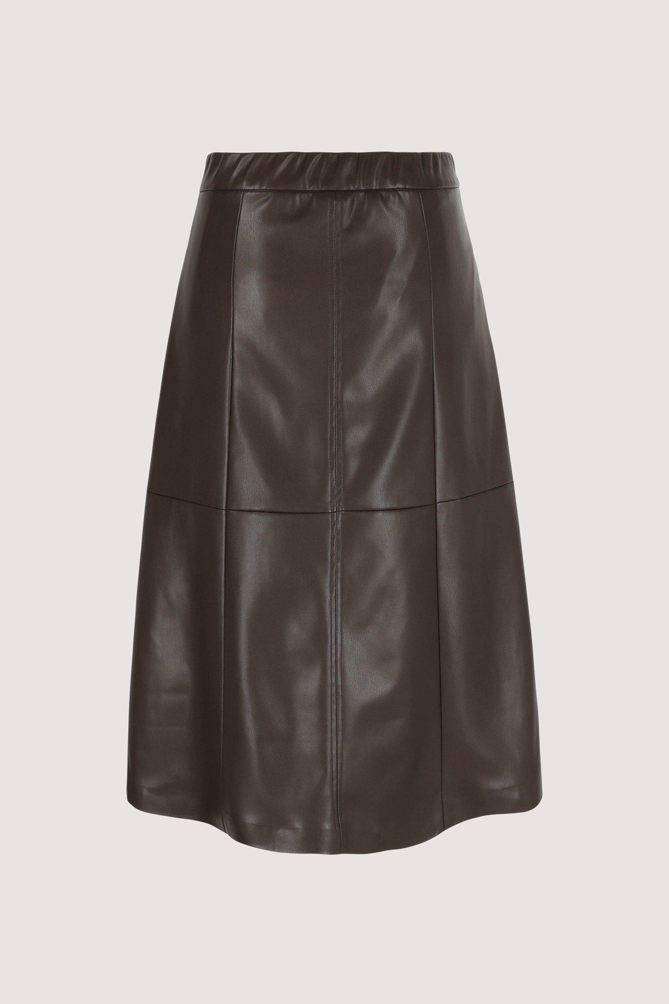 Jupes - Jupe &eacute;vas&eacute;e en faux cuir extensible