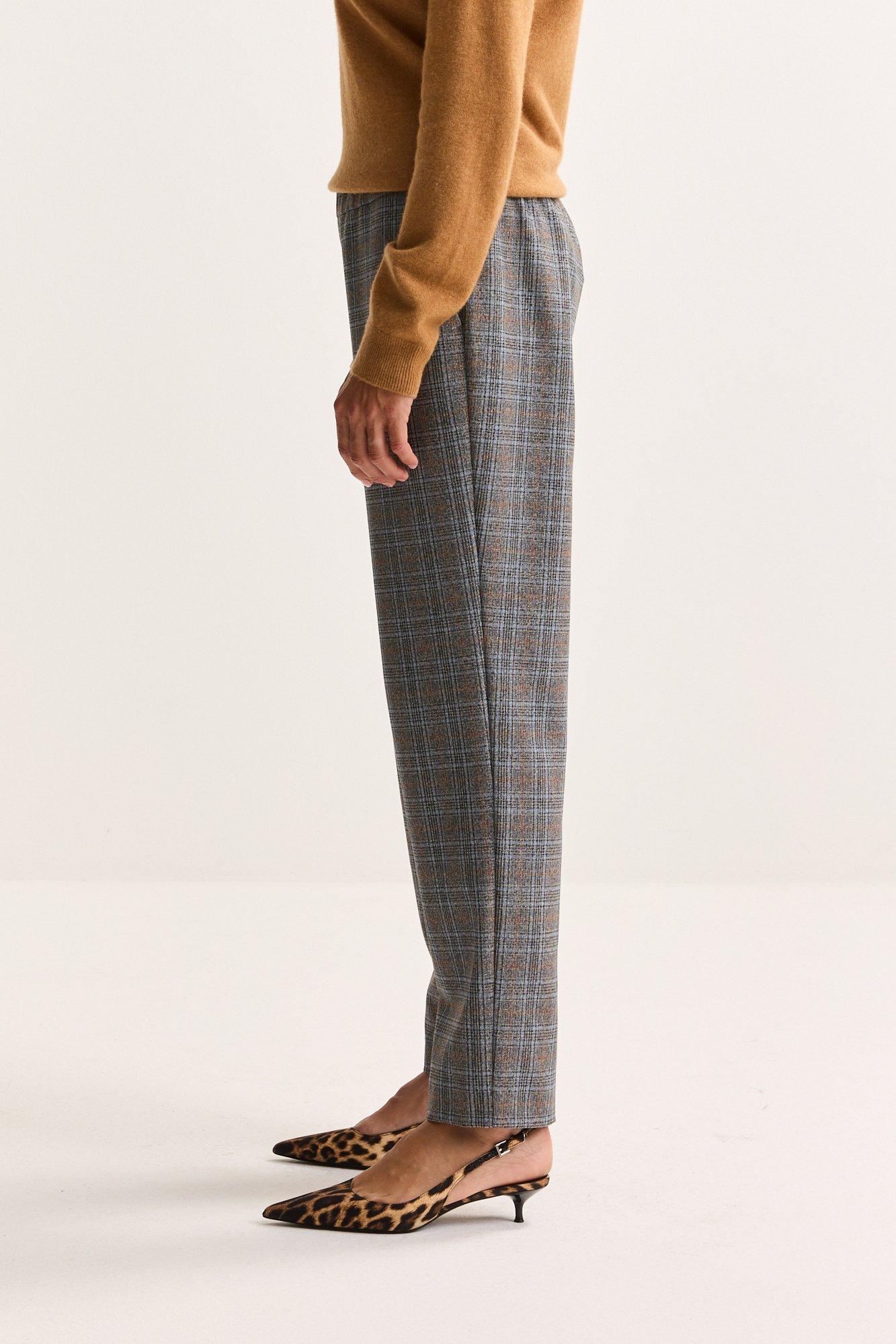 Broeken - Geruite broek met elastische tailleband