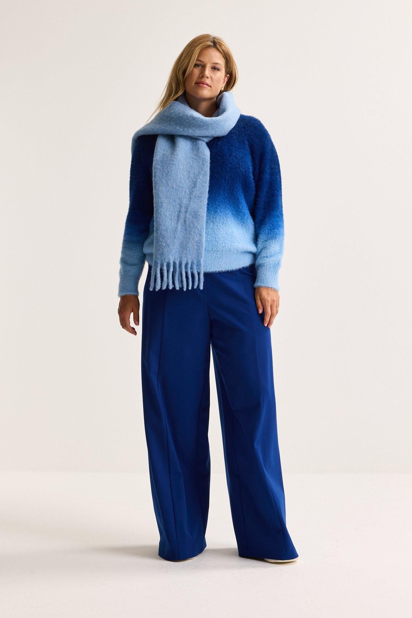 Superbe écharpe En Mohair Et Laine ST MICHAEL - Made In England, Bleu Unie, Comme Neuve