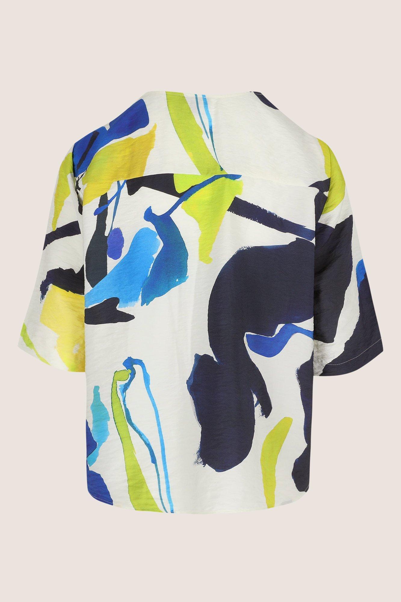 Hemden - V-halsblouse met aquarelprint