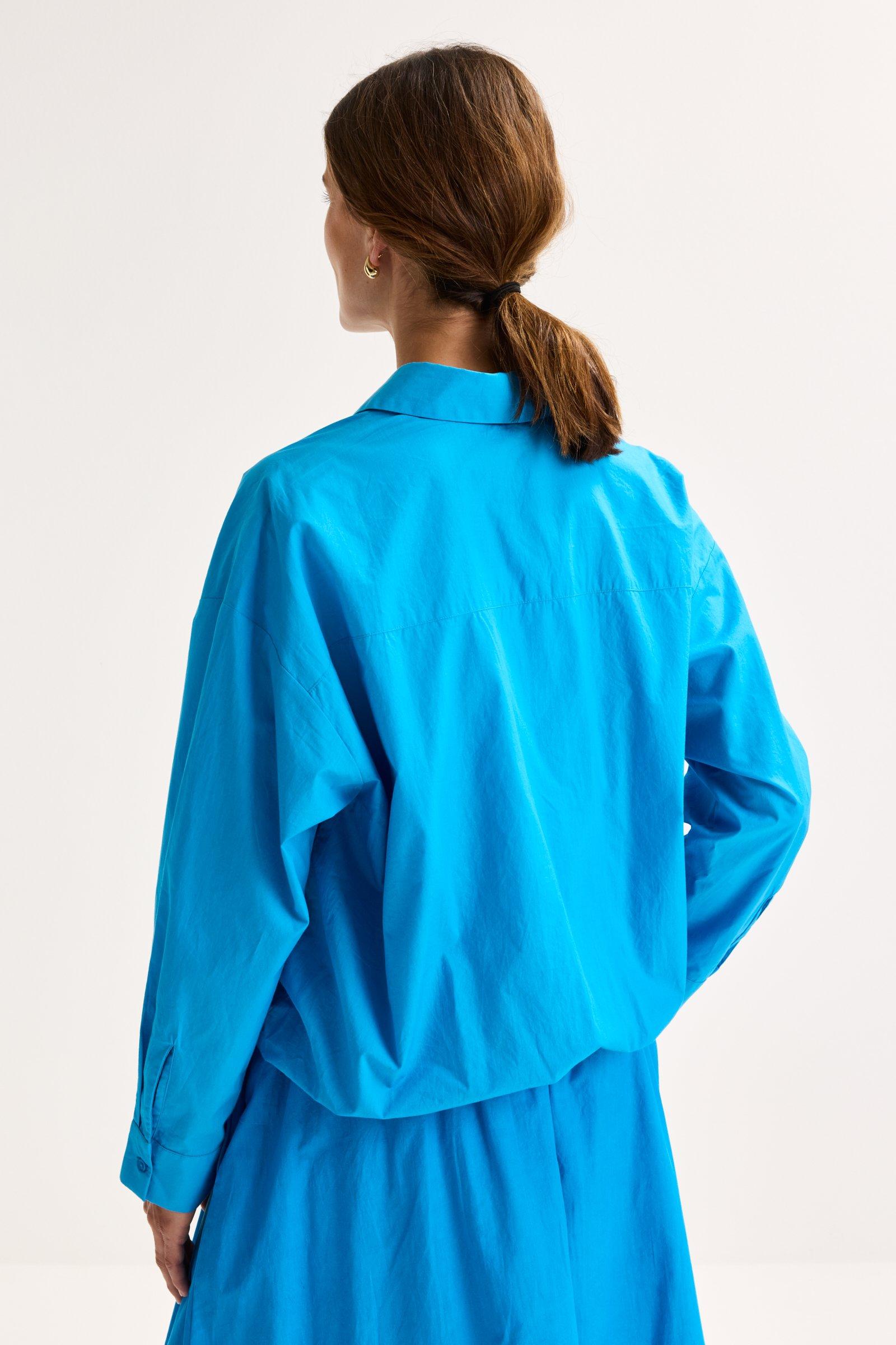 Chemises - Chemisier en coton &agrave; taille &eacute;lastiqu&eacute;e