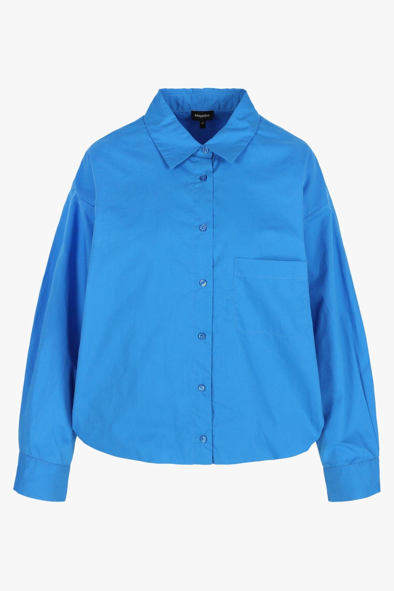 Chemises - Chemisier en coton &agrave; taille &eacute;lastiqu&eacute;e