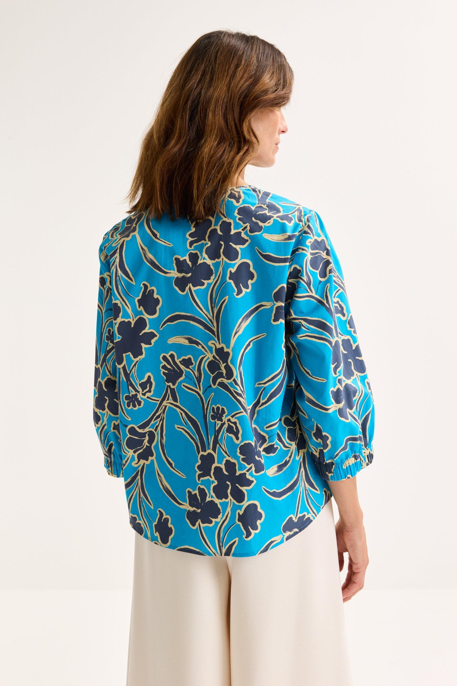 Chemises - Blouse ample en coton à motif floral