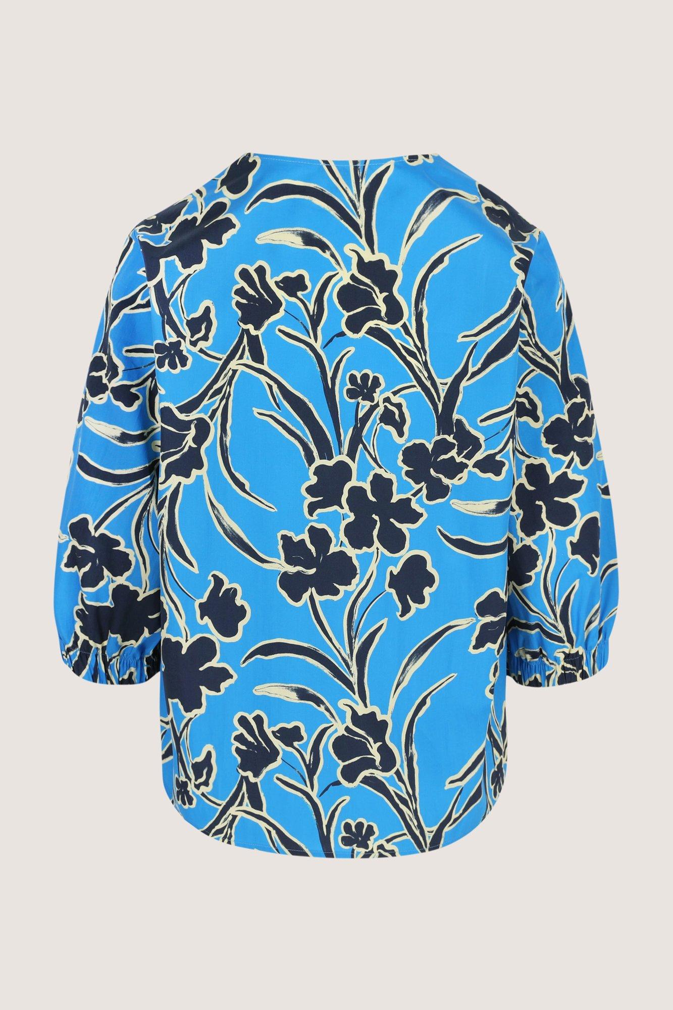 Hemden - Katoenen V-halsblouse met bloemenprint