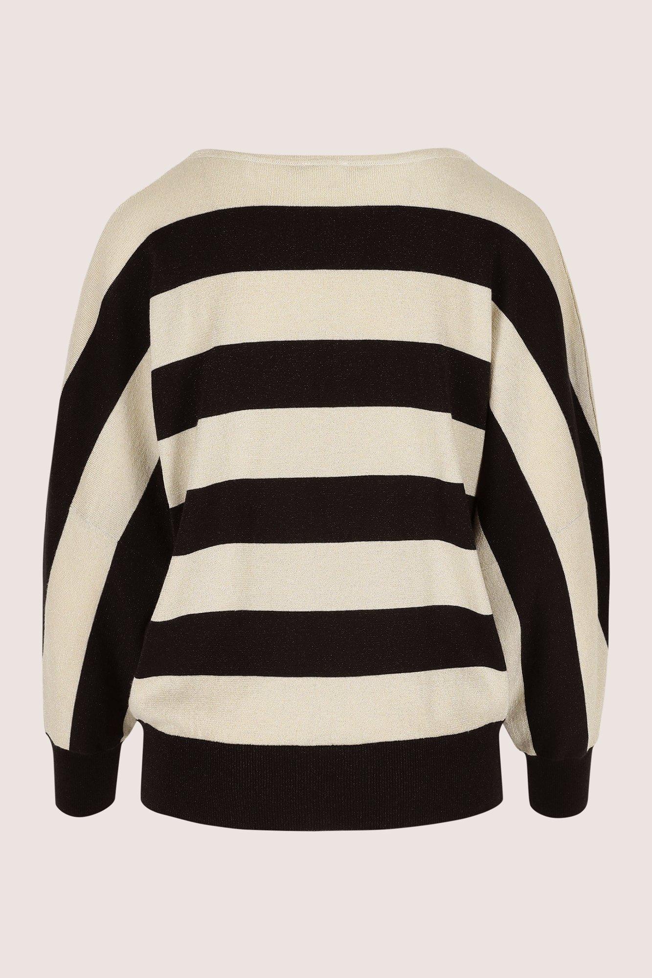 Truien - Vleermuistrui met lurexstrepen