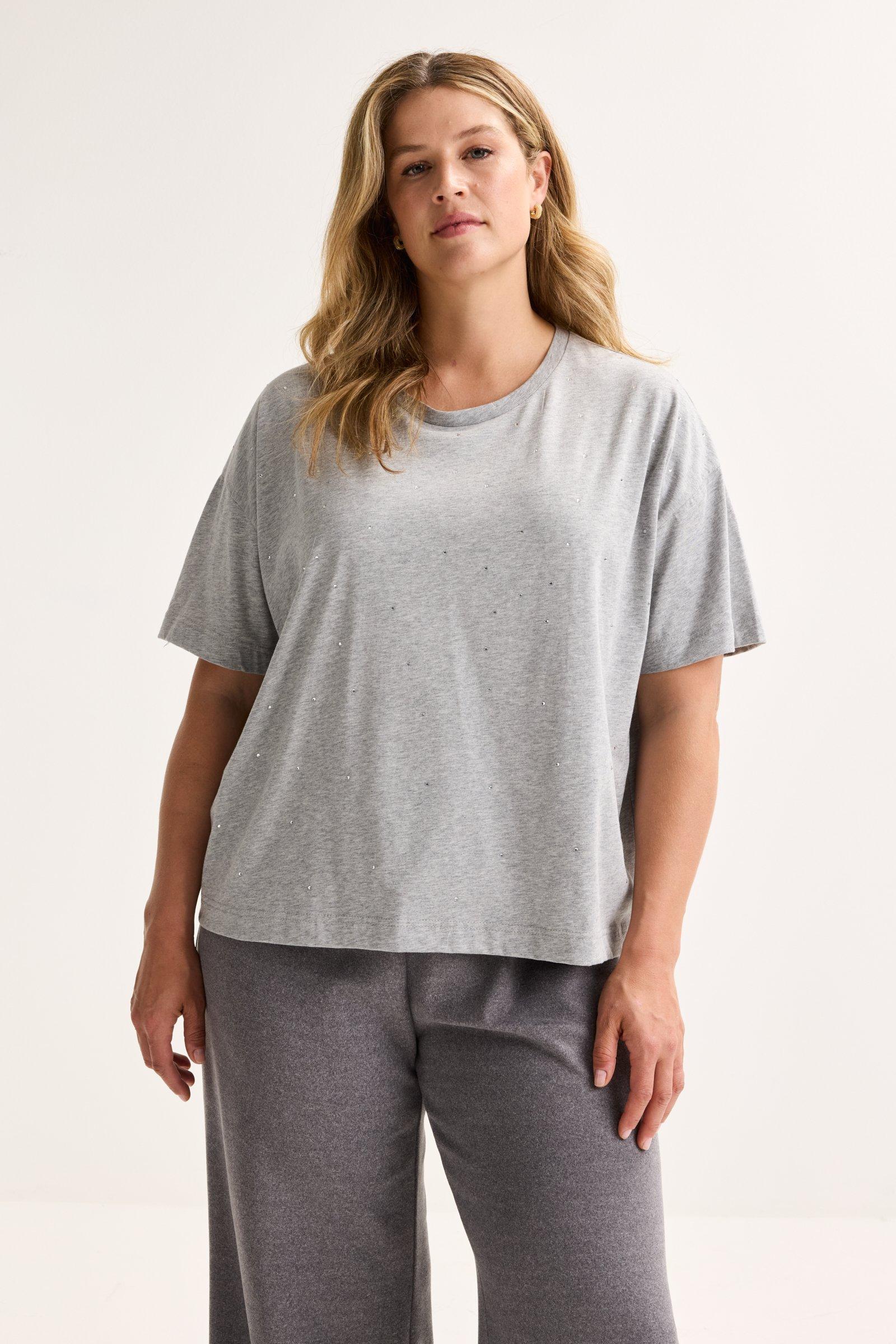 T-shirt en coton avec strass - null - may