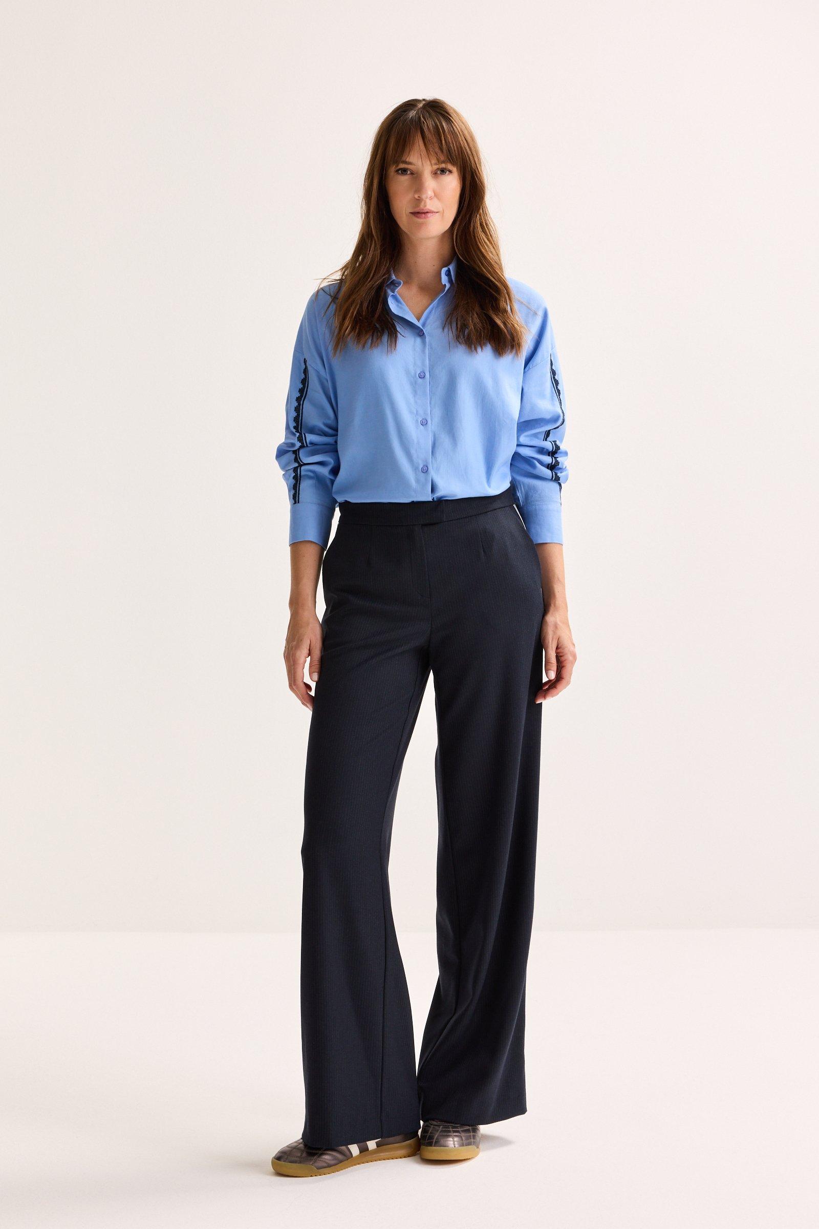 Pantalon large rayé