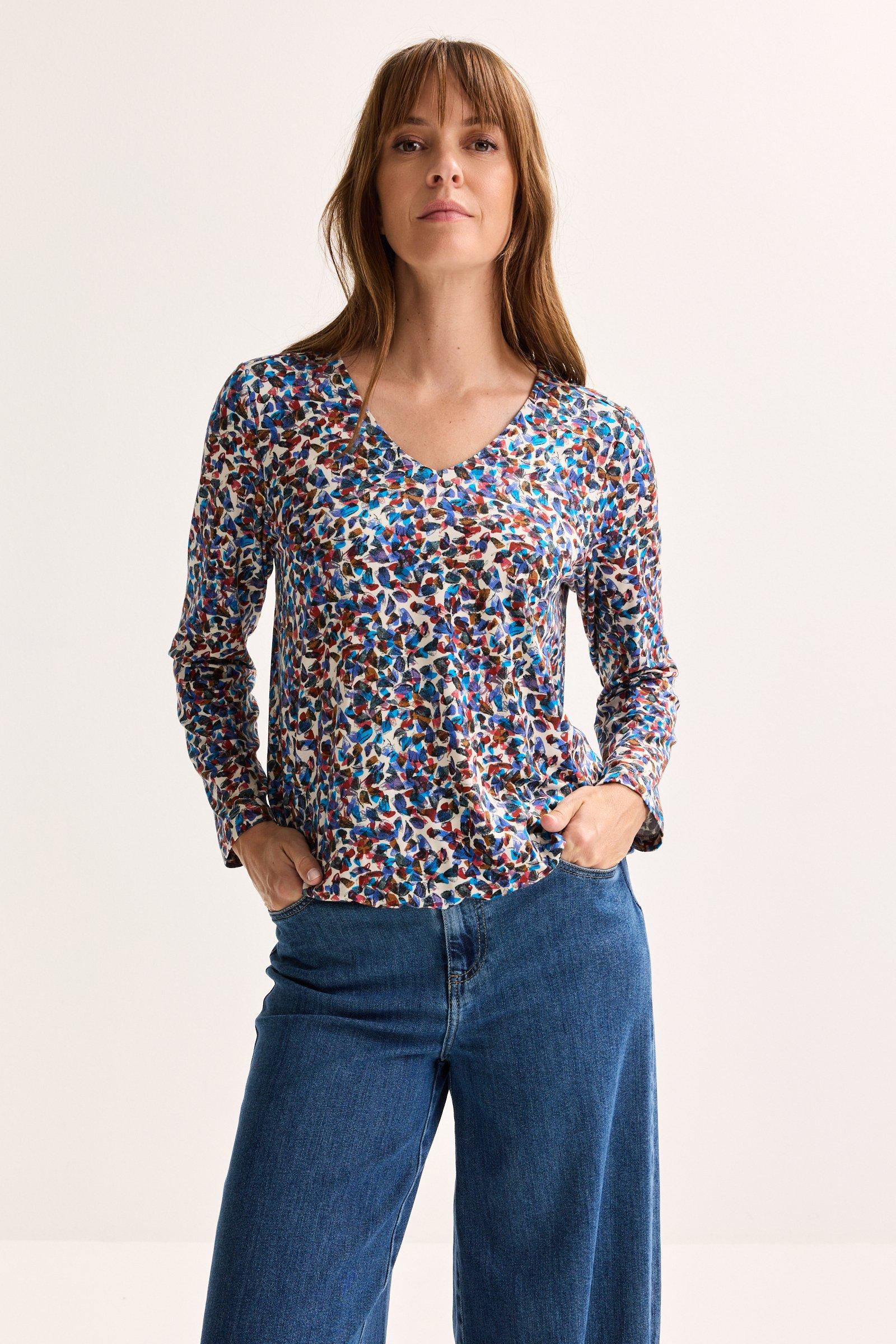 Mayerline Jersey V-halsblouse Op Elastiek