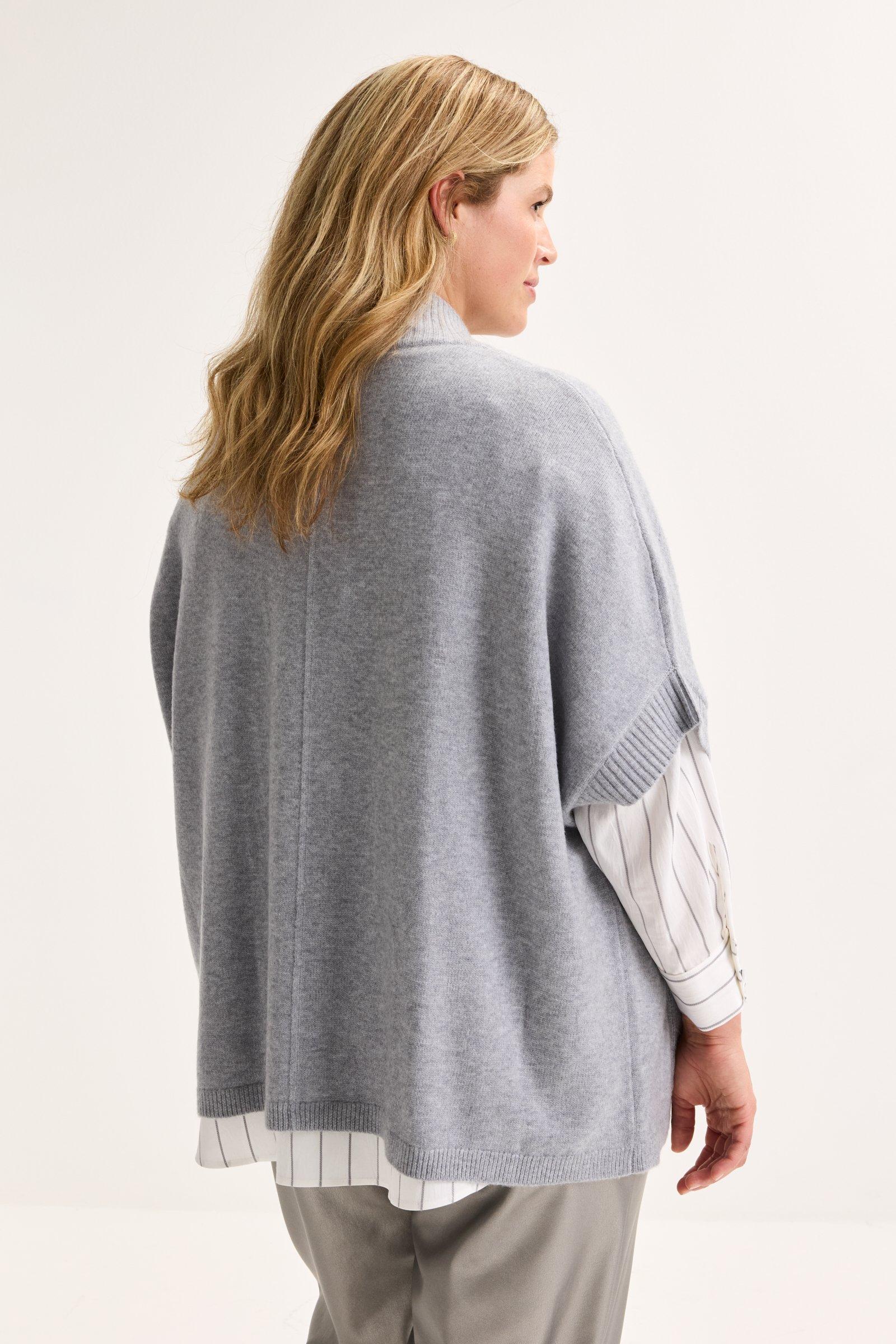 Cardigan - Gebreide cape met rits