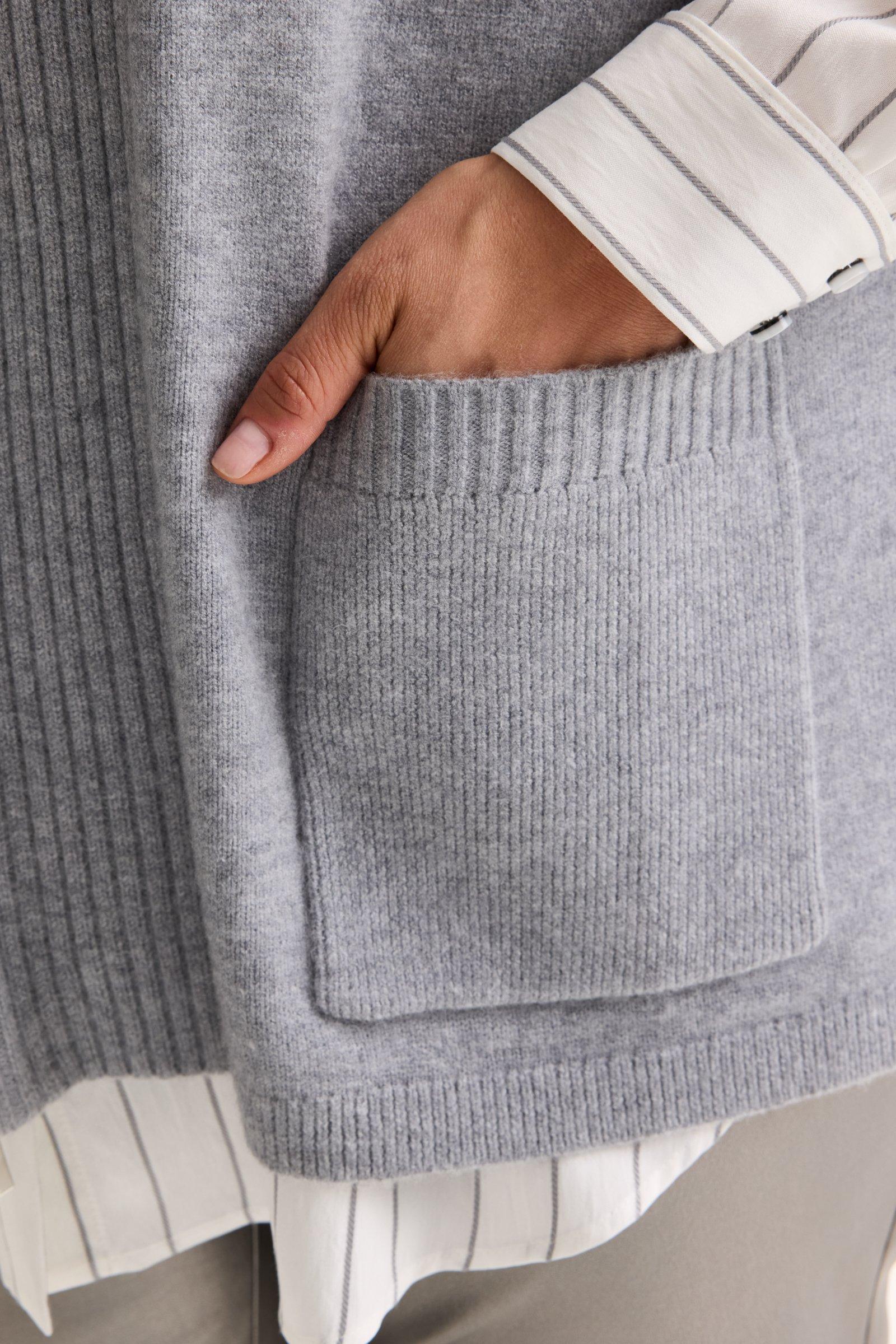 Cardigan - Gebreide cape met rits