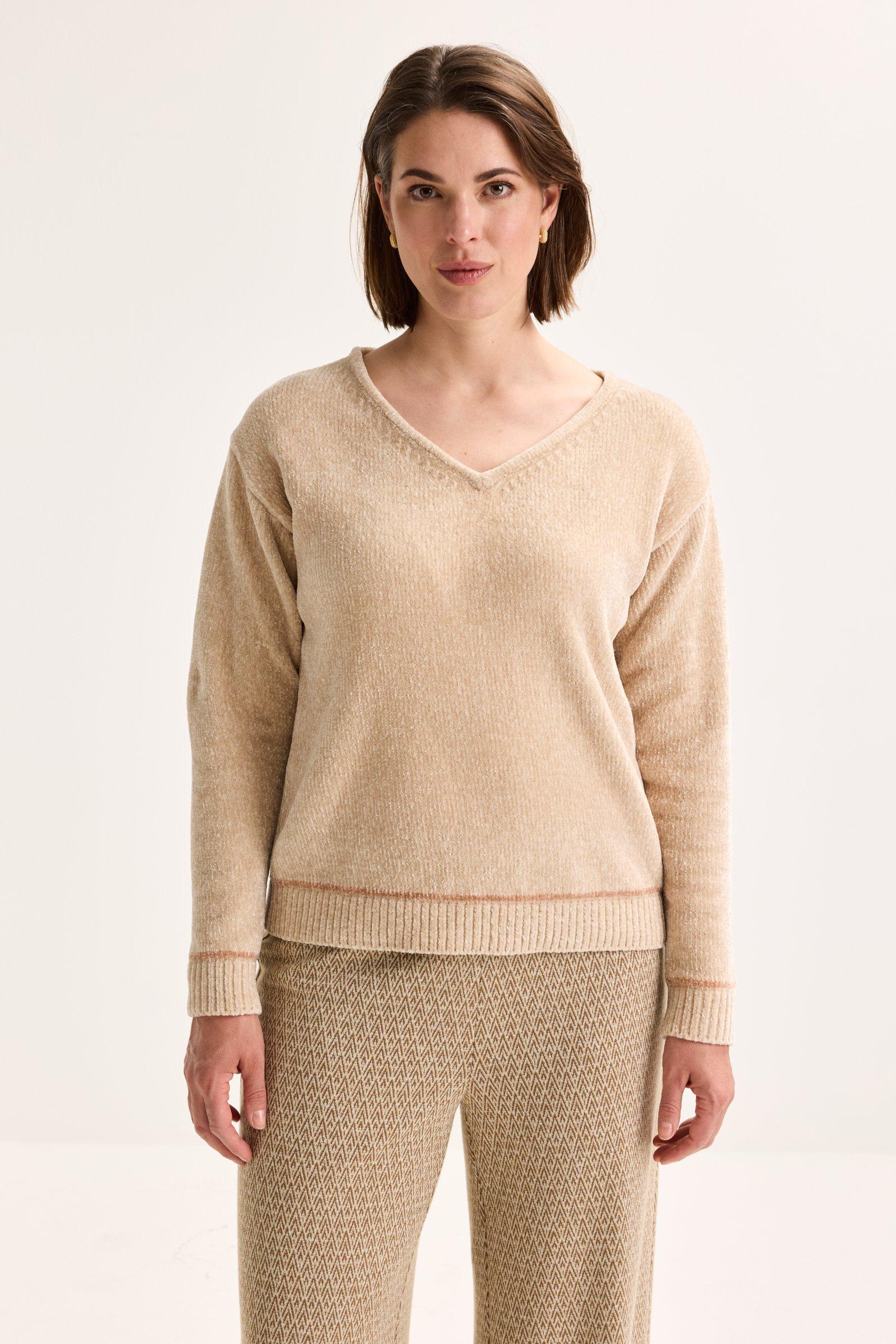 Mayerline V-hals Trui In Chenille Met Lurex