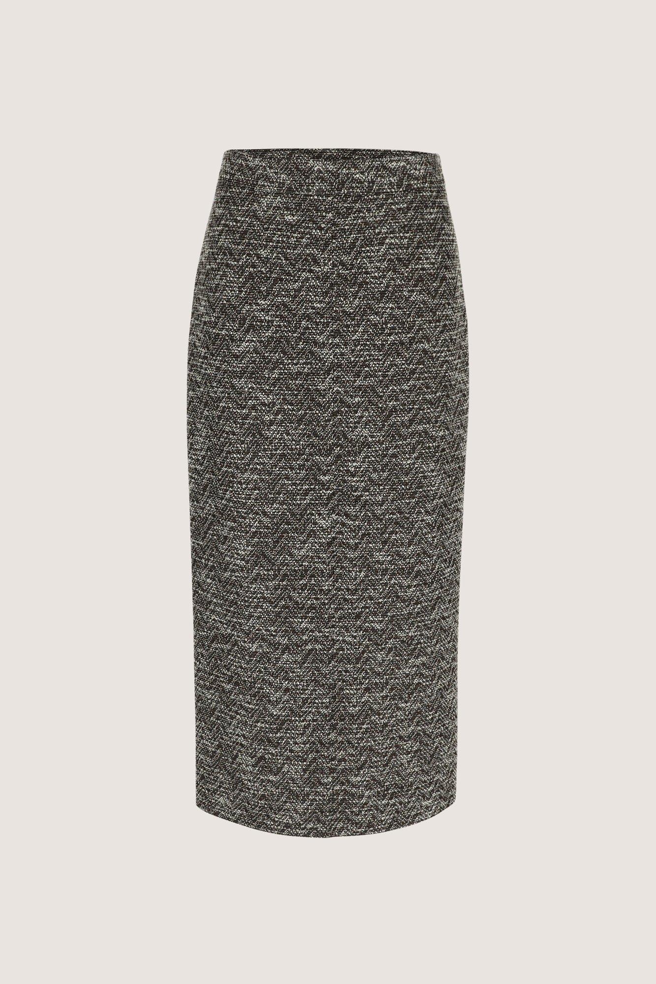 Jupes - Jupe crayon longueur cheville en tweed jersey