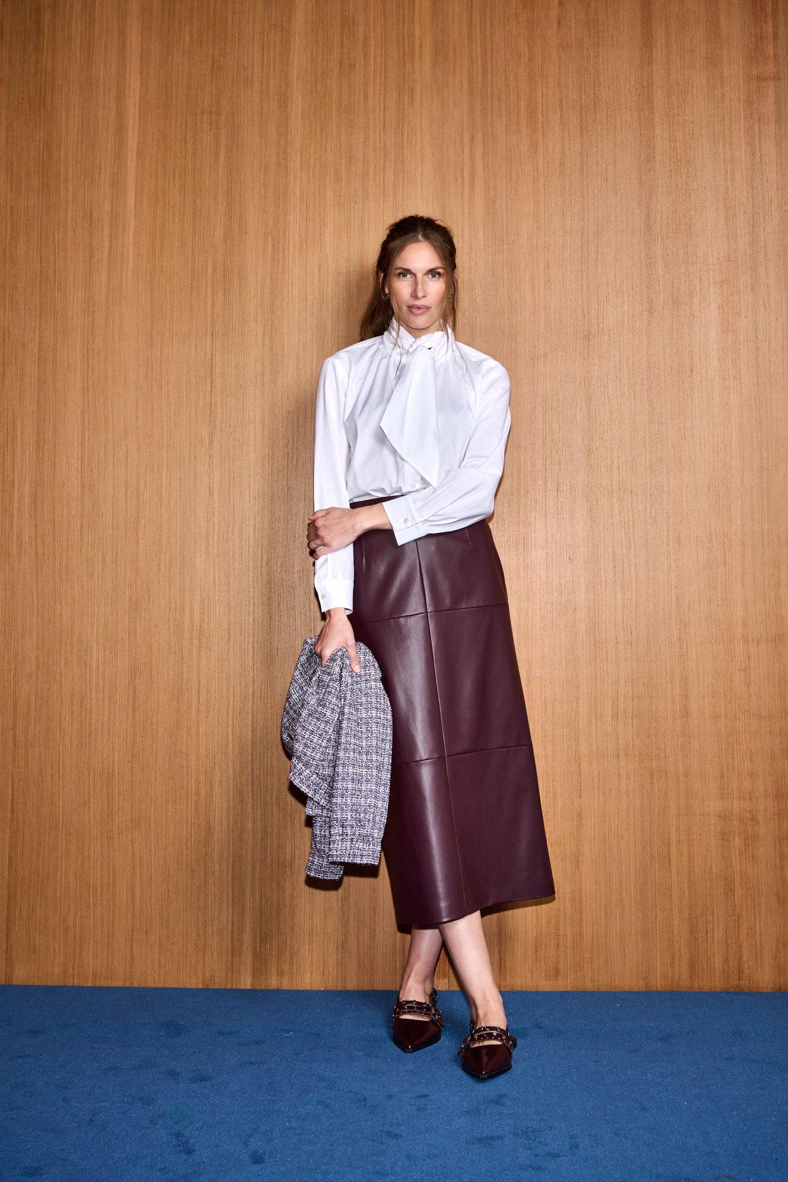 Jupe crayon en faux cuir