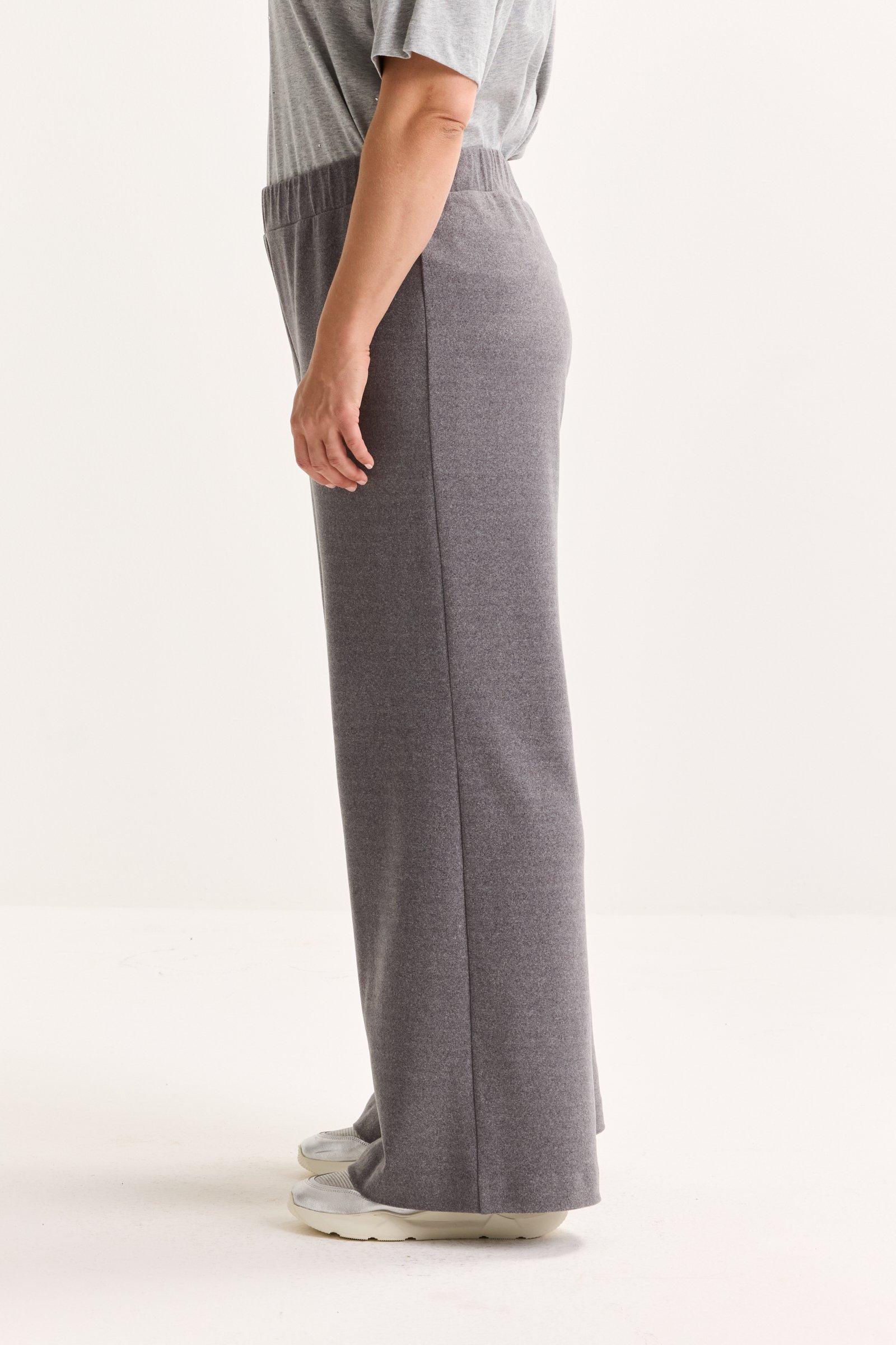 Pantalons - Pantalon large en jersey flanelle