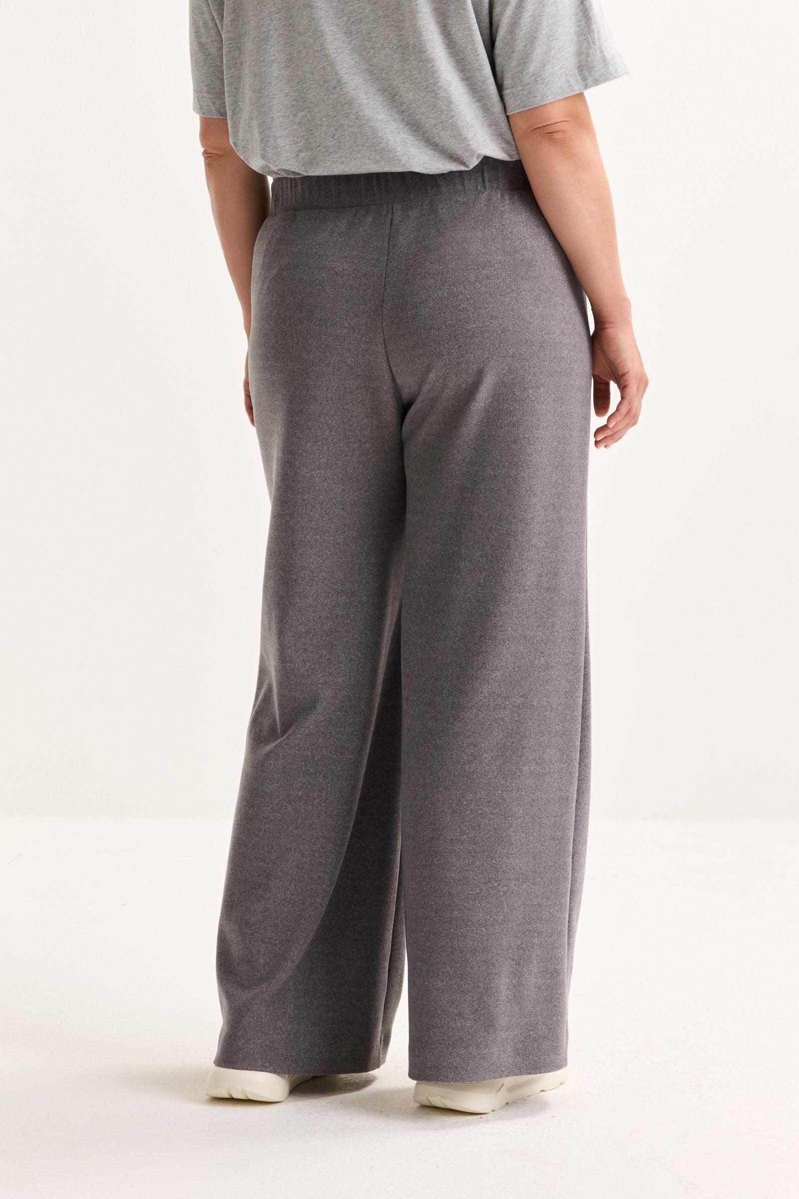 Pantalons - Pantalon large en jersey flanelle