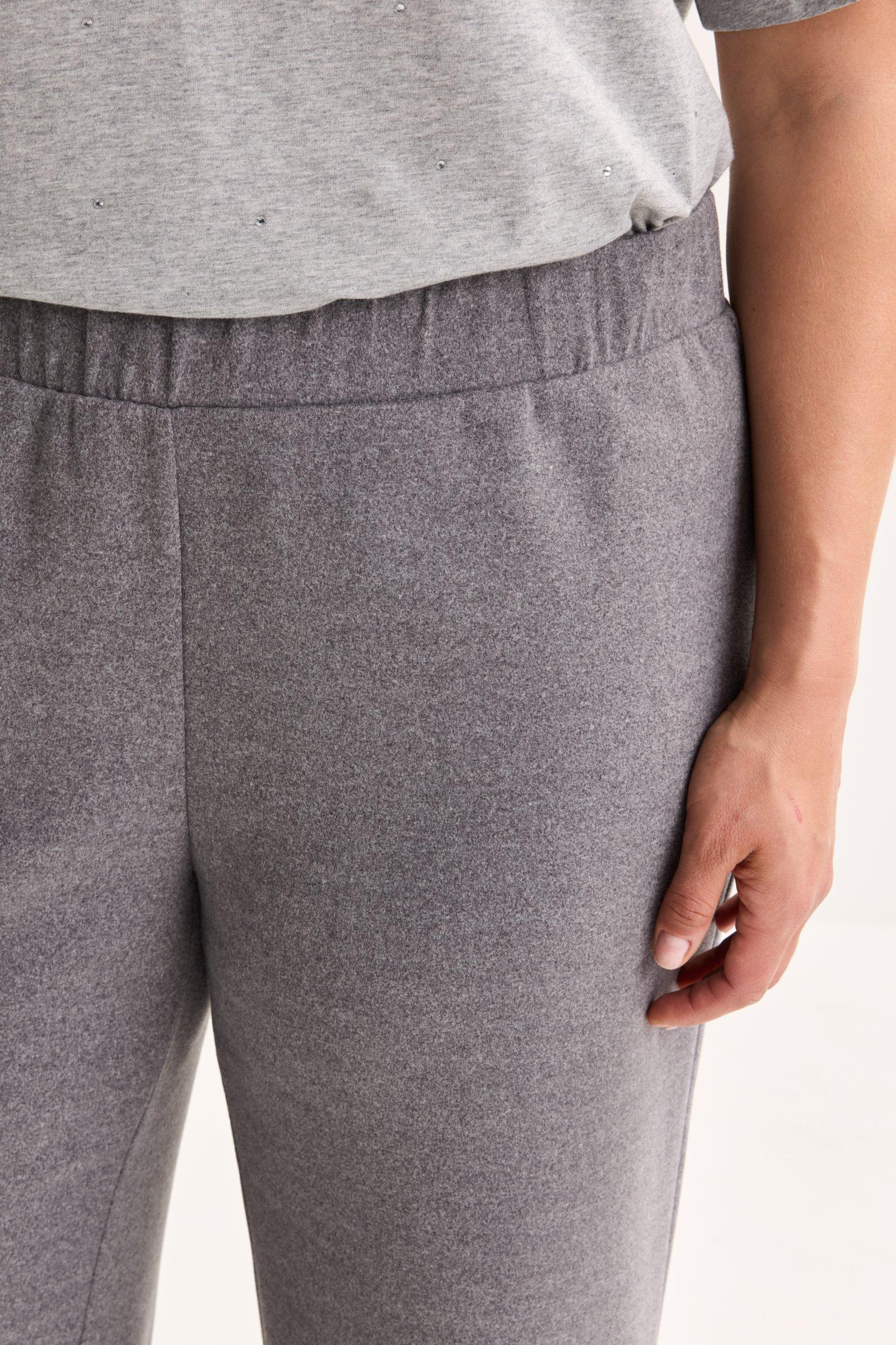 Pantalons - Pantalon large en jersey flanelle