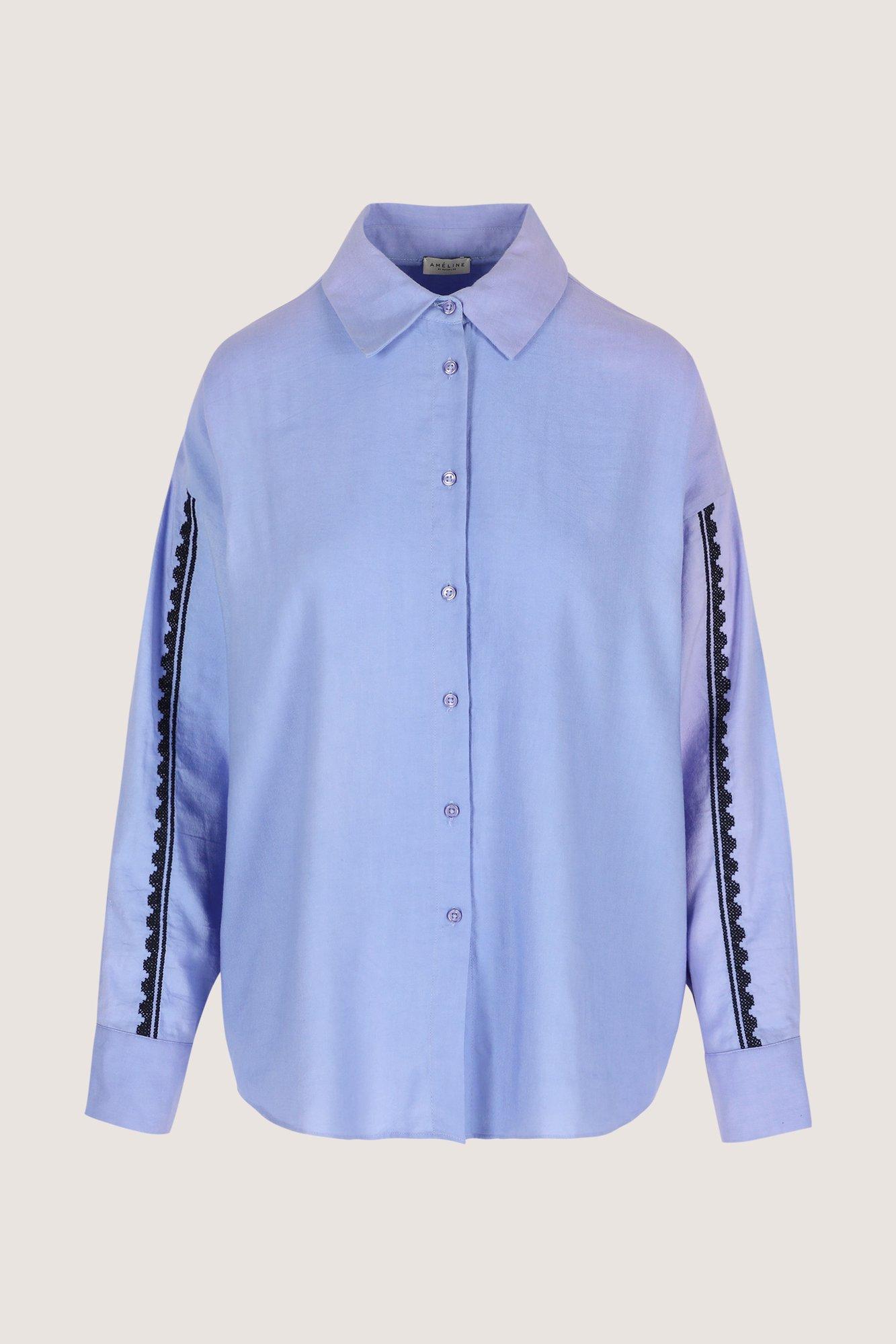 Chemises - Longue chemise ample brodée point de croix