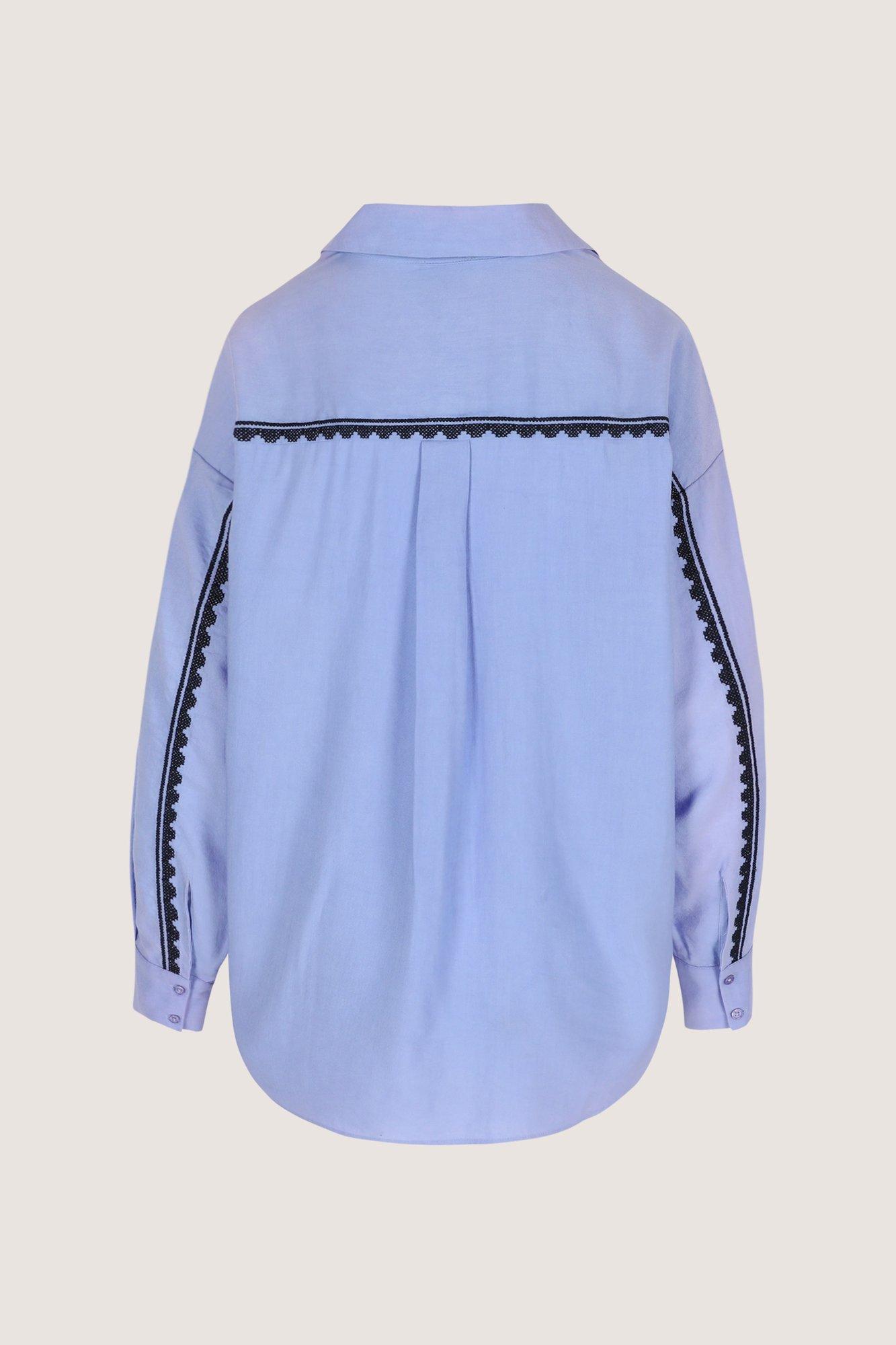 Chemises - Longue chemise ample brodée point de croix