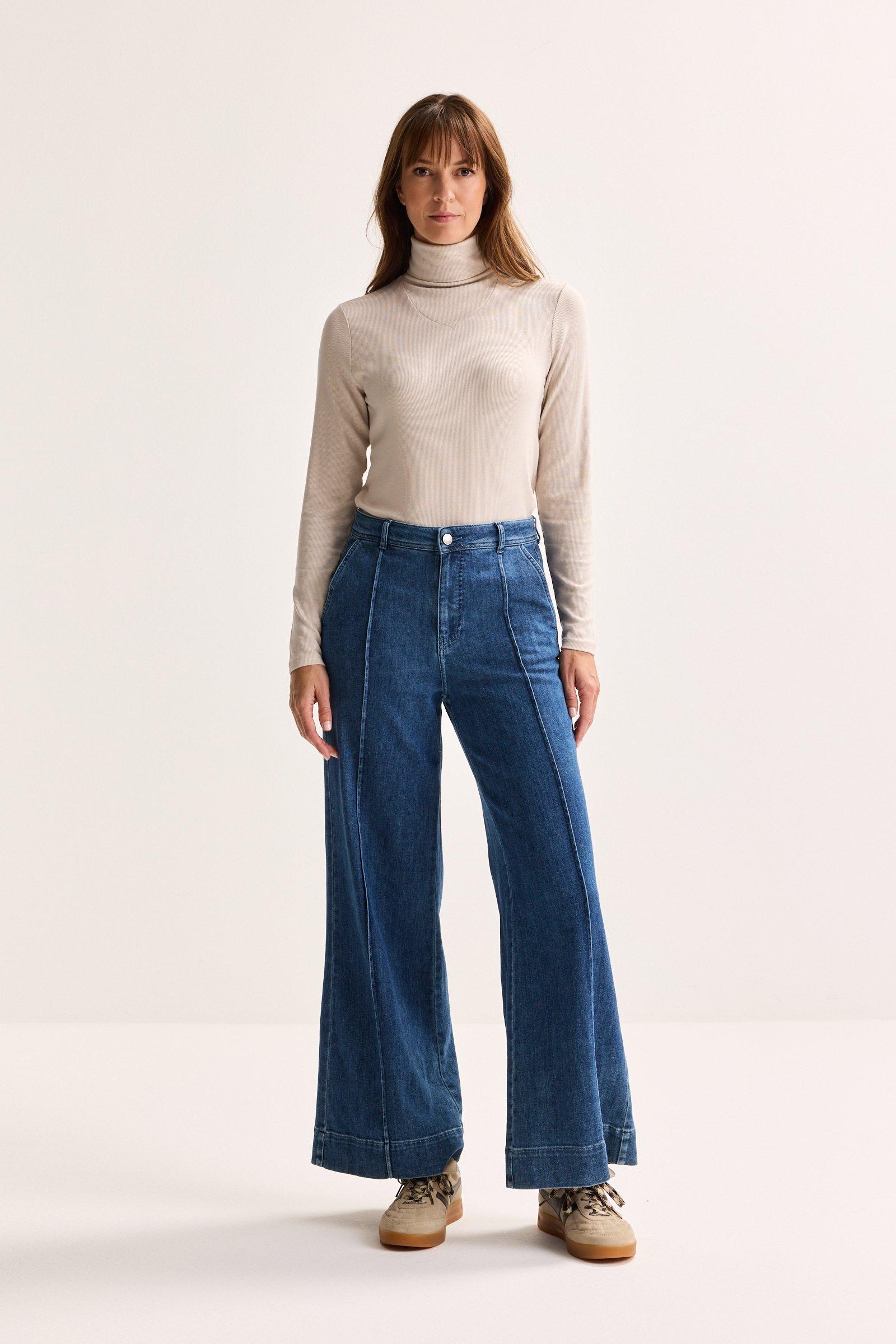 Pantalons - Jeans large à taille haute