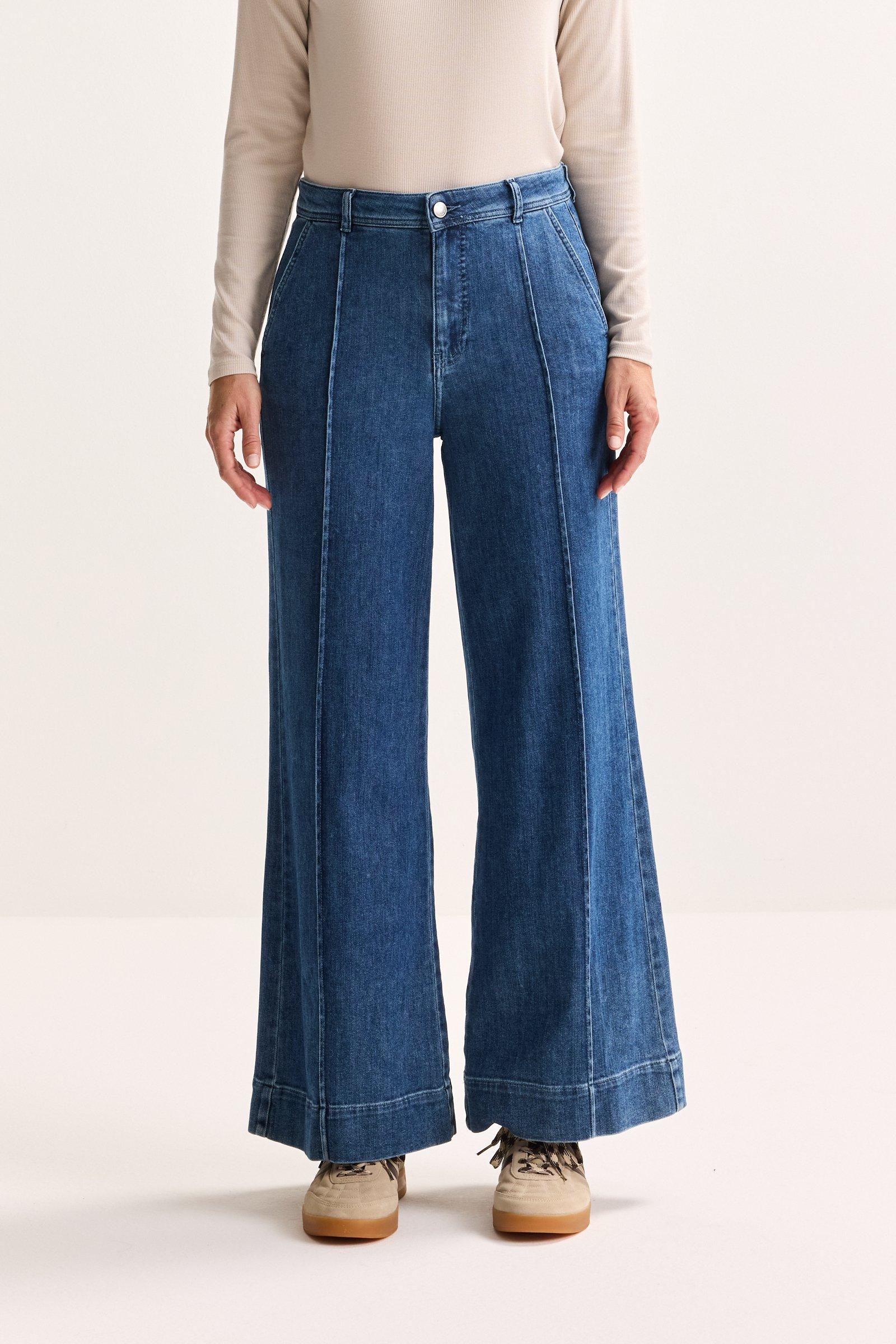 Pantalons - Jeans large à taille haute