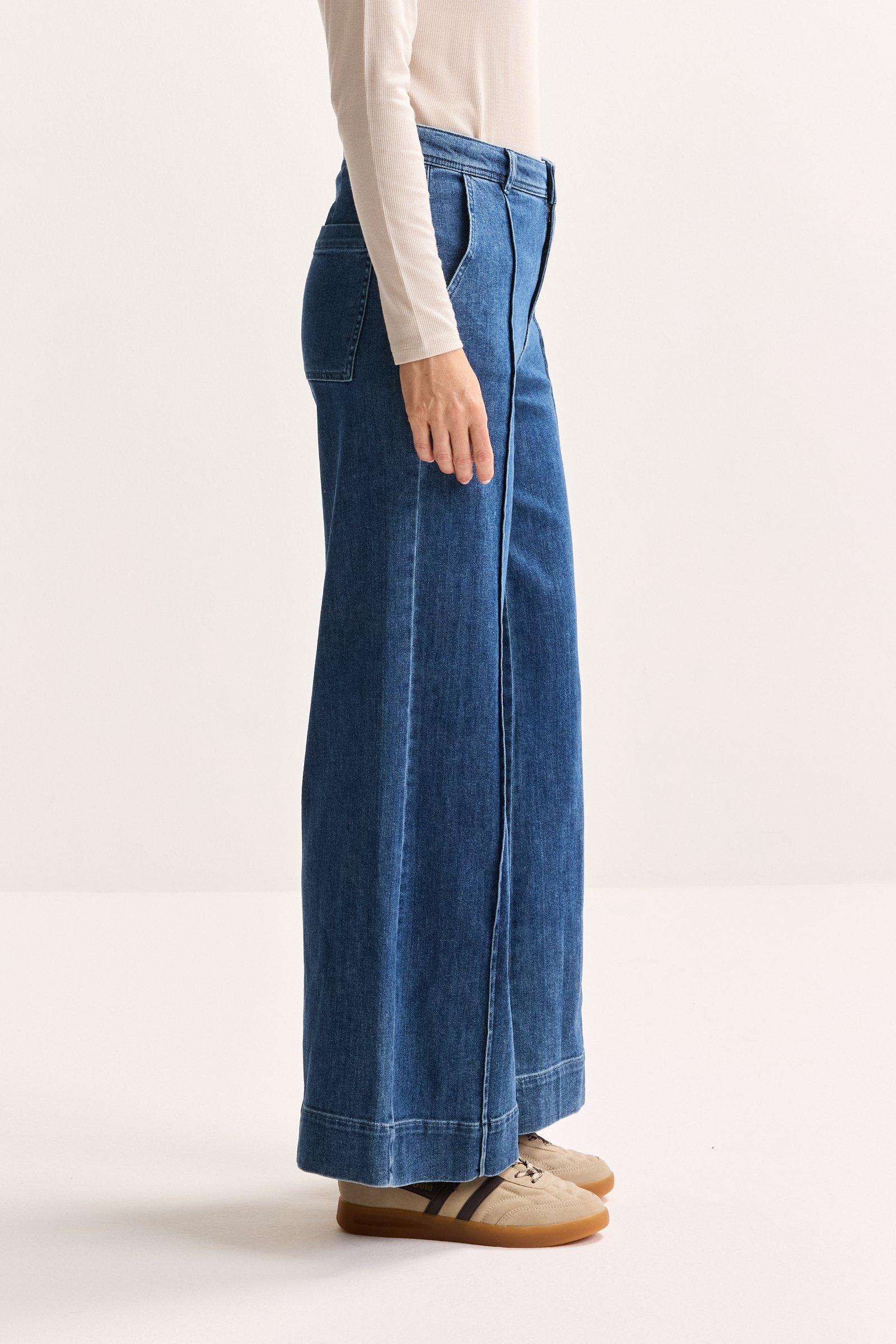 Pantalons - Jeans large à taille haute