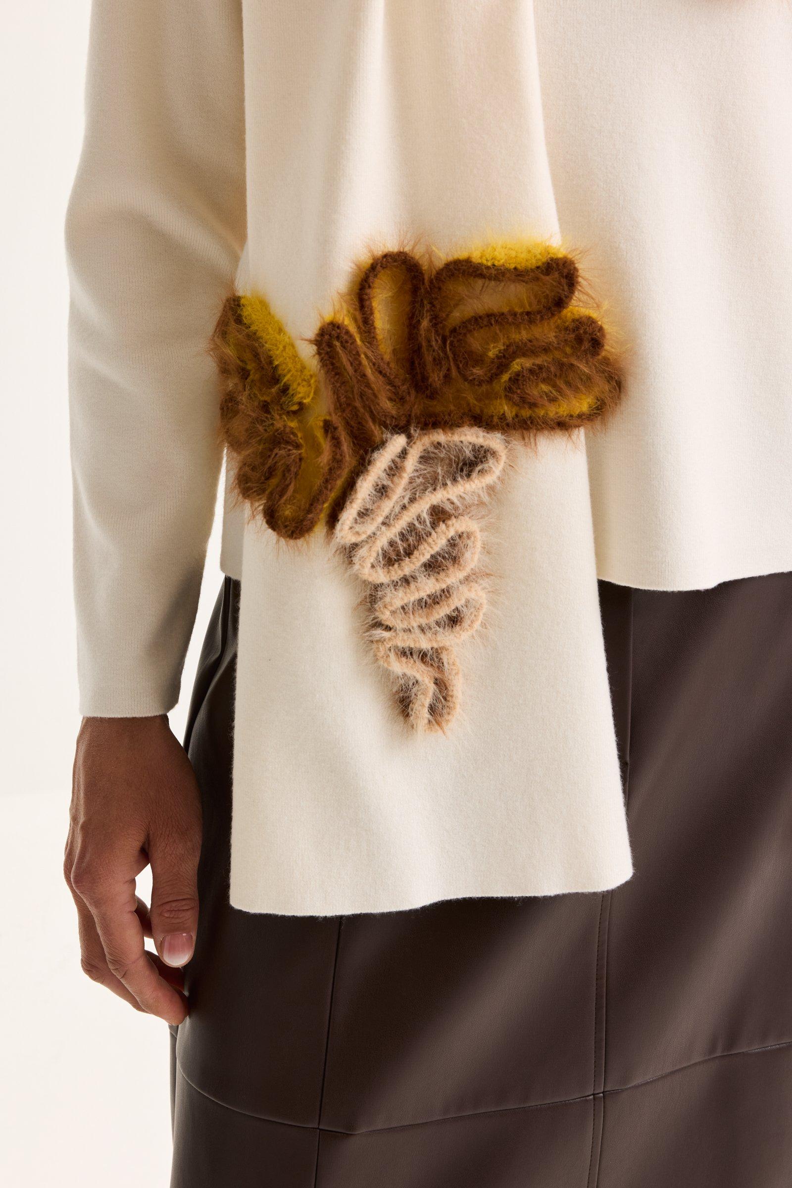 Accessoires pour b&eacute;b&eacute;s - Echarpe &agrave; c&ocirc;te fine et broderie en mohair