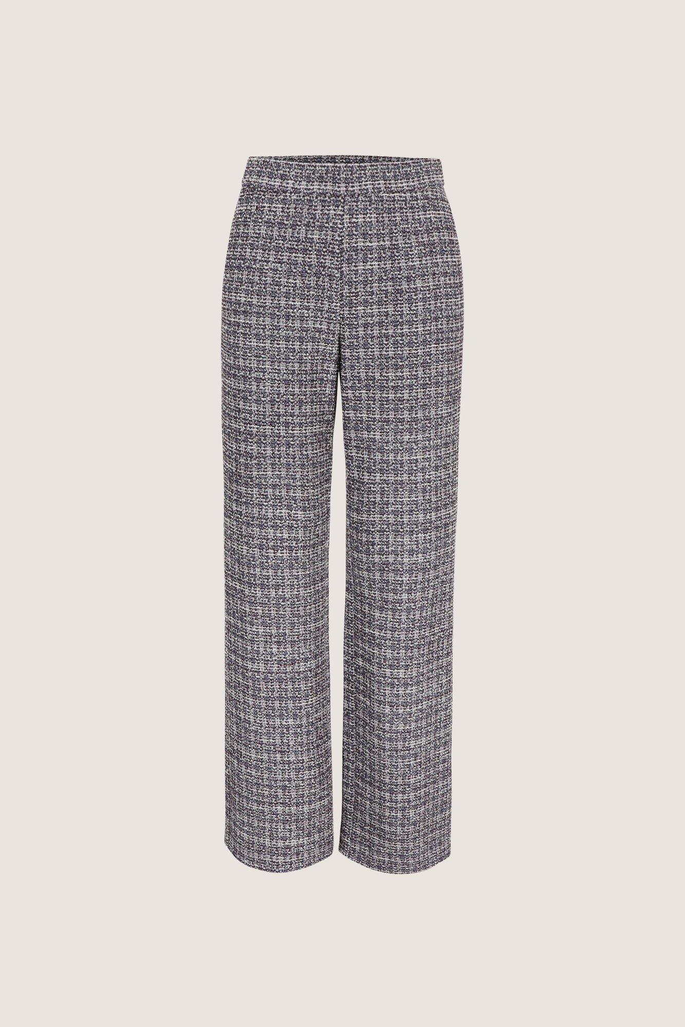 Wijde broek in jersey tweed met lurex