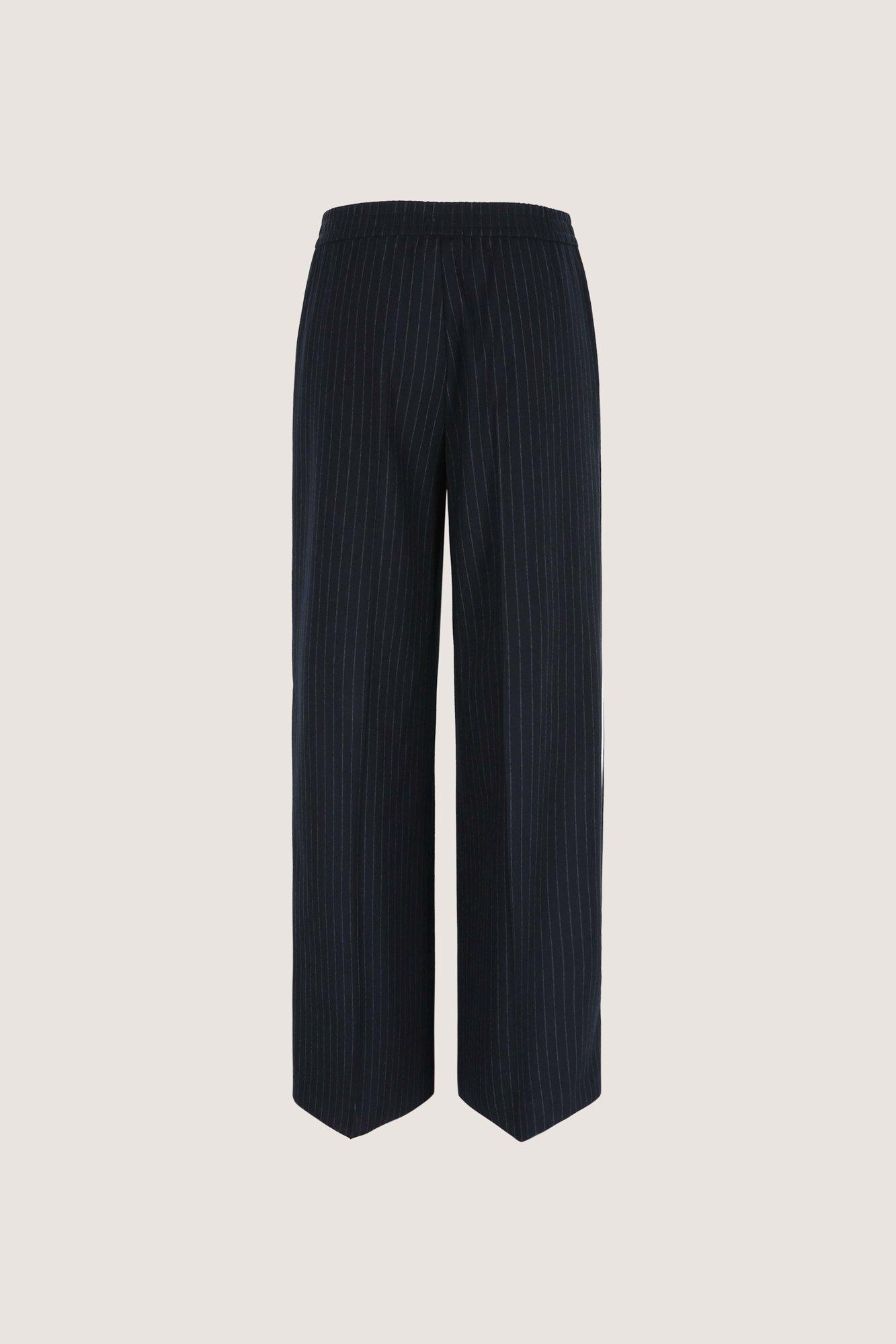 Broeken - Wijde broek met krijtstreep en lurexbies