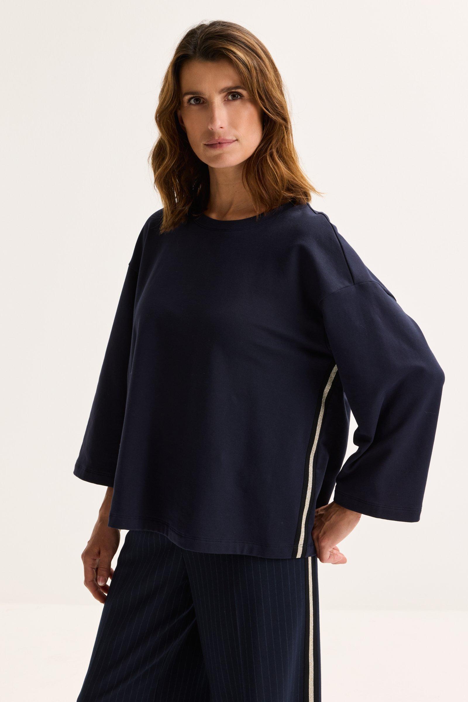 Sweatshirt met ronde hals en lurexbies