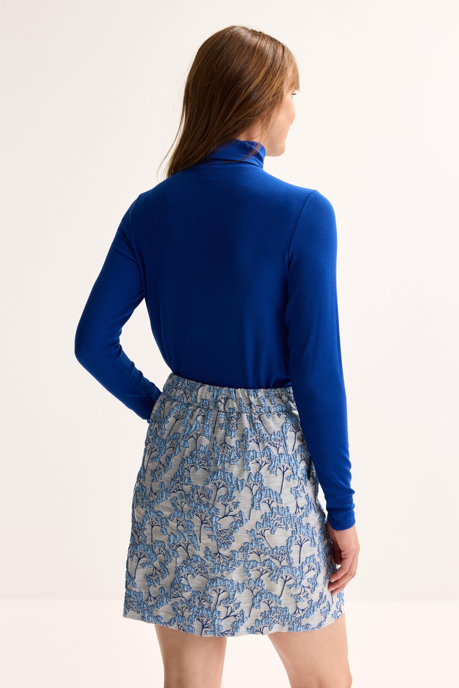 Sweatvest - Fijne geribde sous-pull met rolkraag