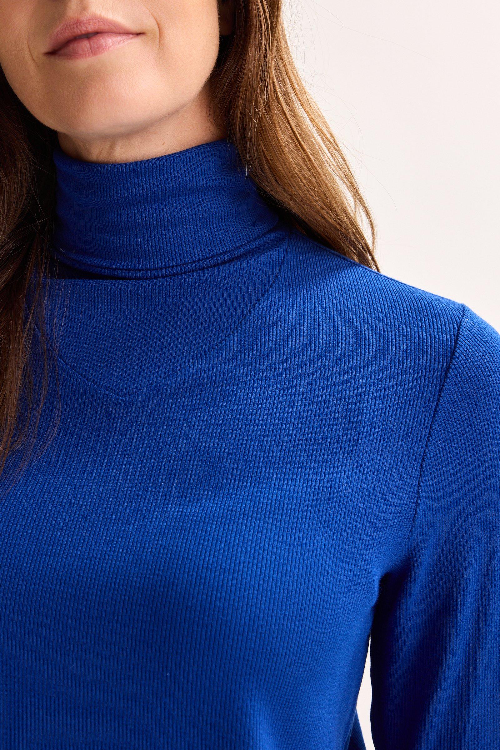 Sweatvest - Fijne geribde sous-pull met rolkraag