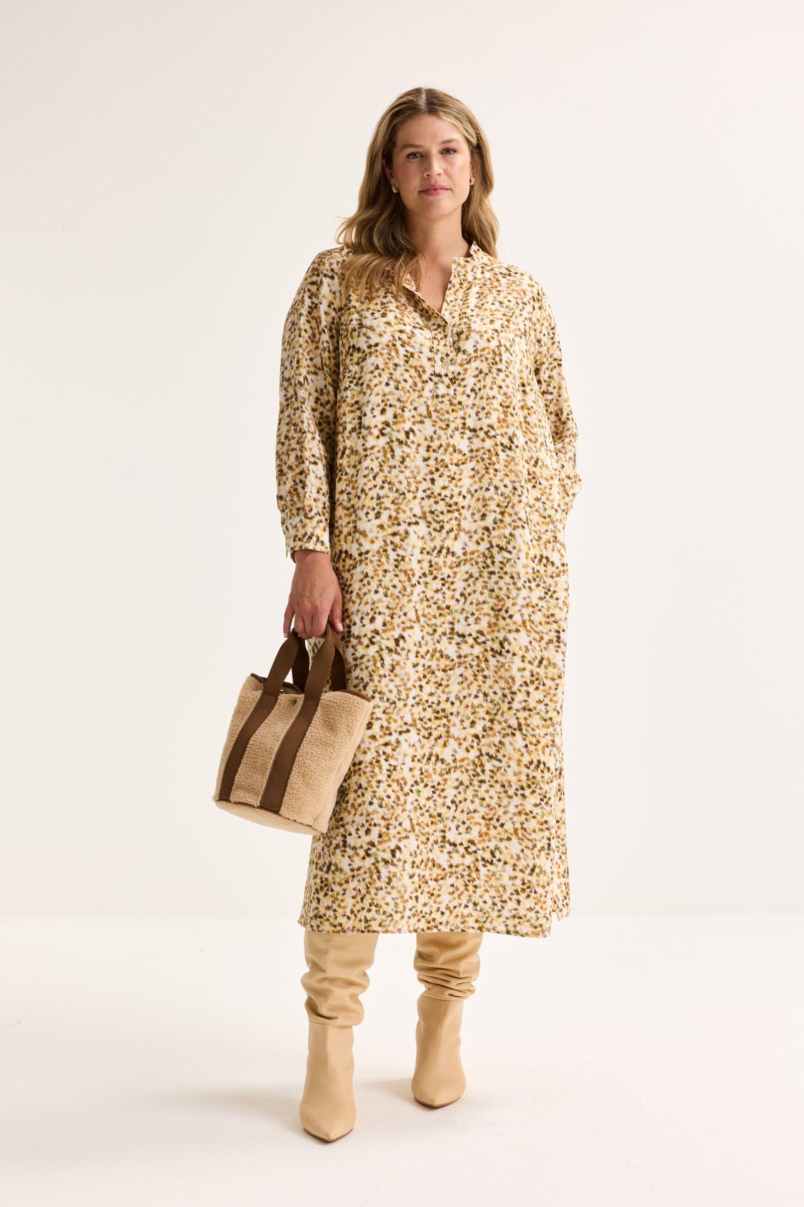 Loose fit midi-jurk met abstracte print