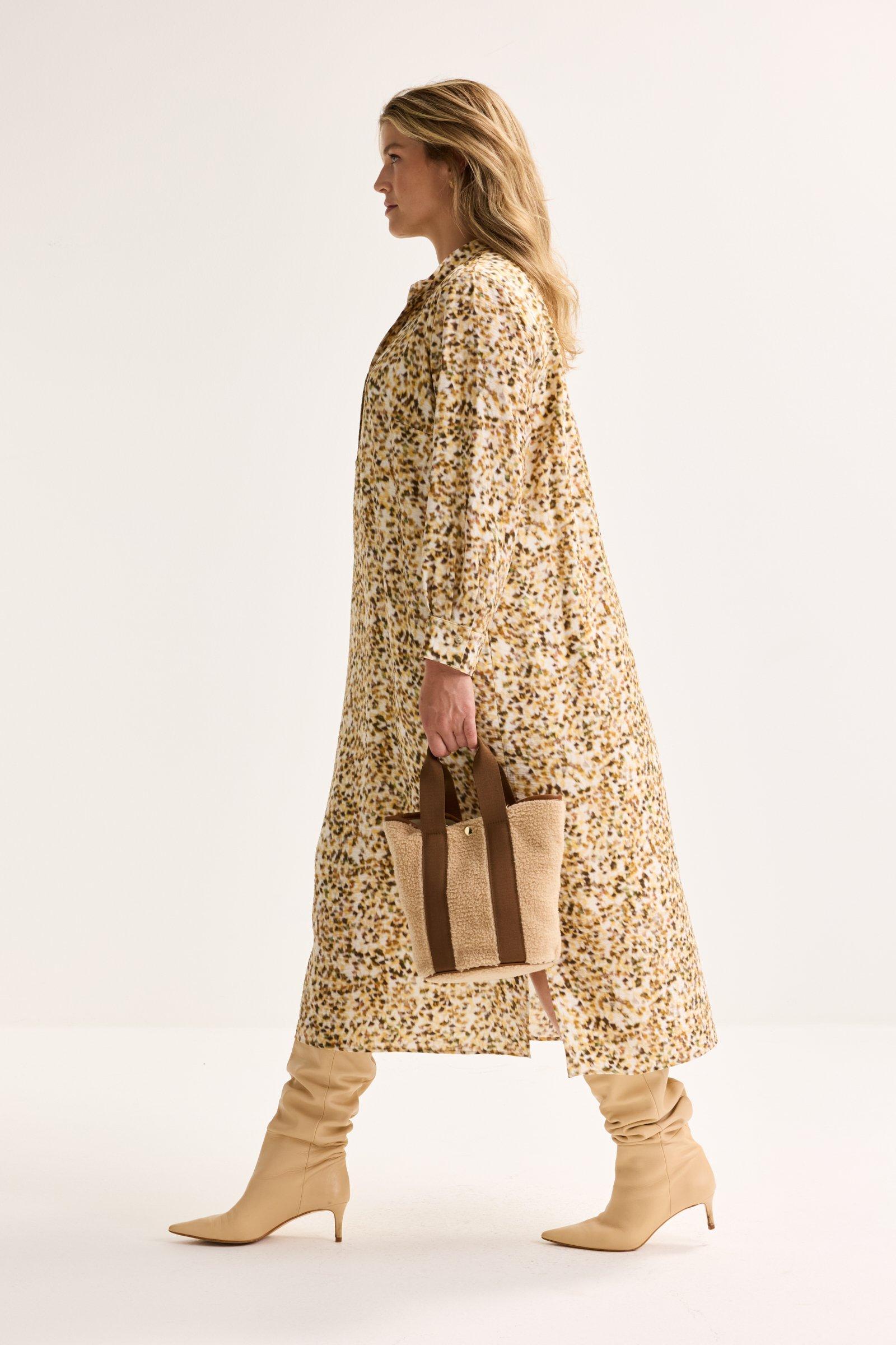 Kleedjes - Loose fit midi-jurk met abstracte print