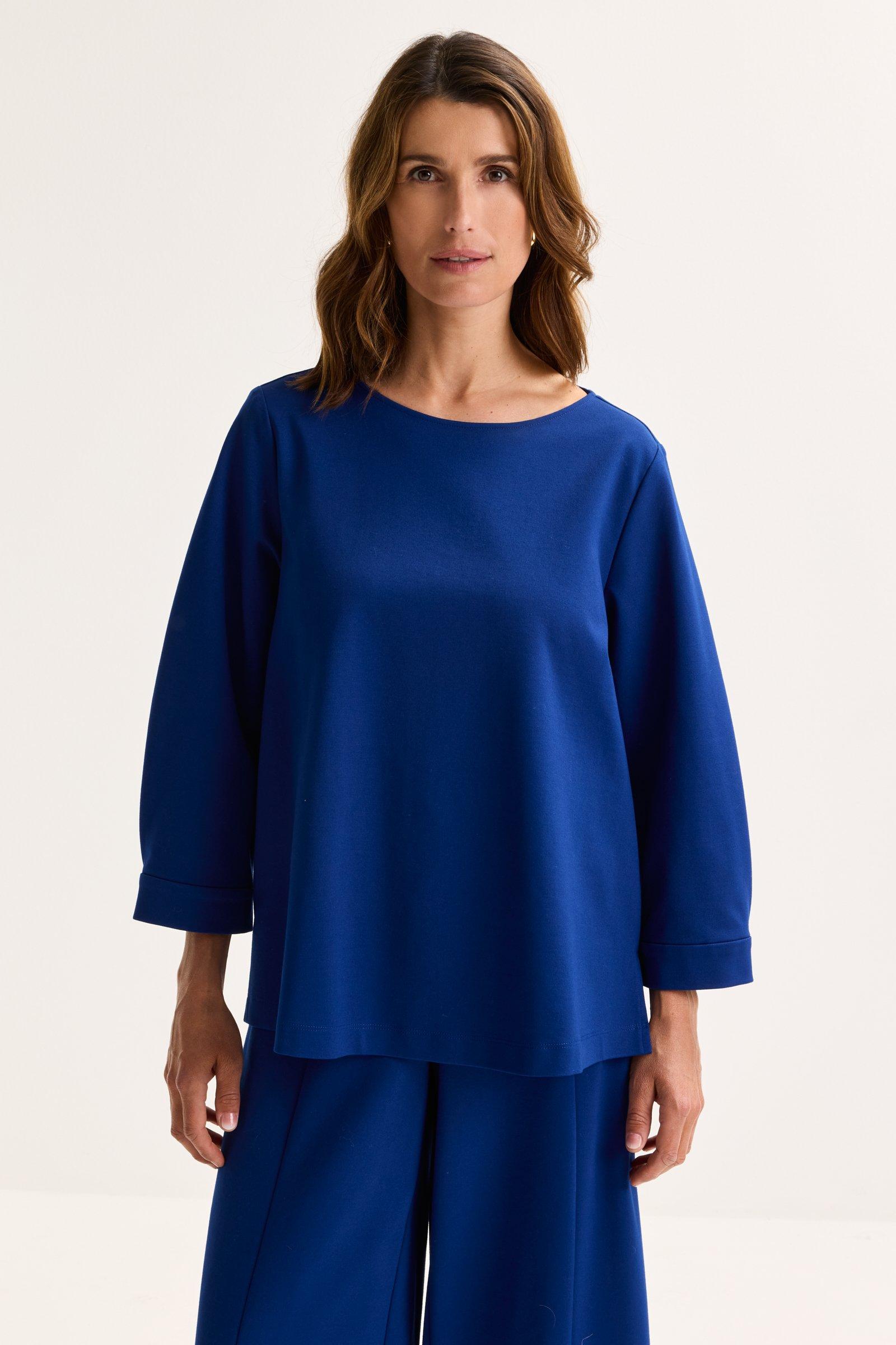 Améline Blouse In Milano Jersey Met Ronde Hals
