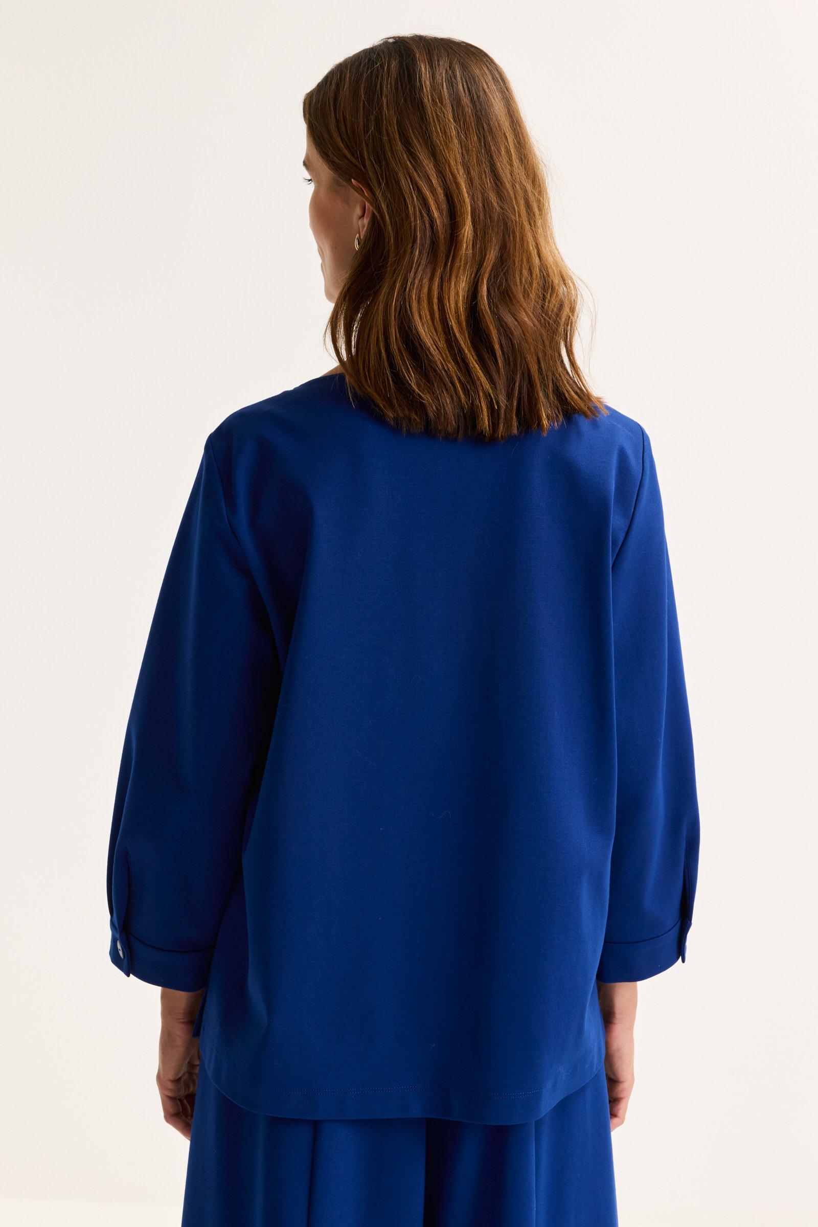 Hemden - Blouse in Milano jersey met ronde hals