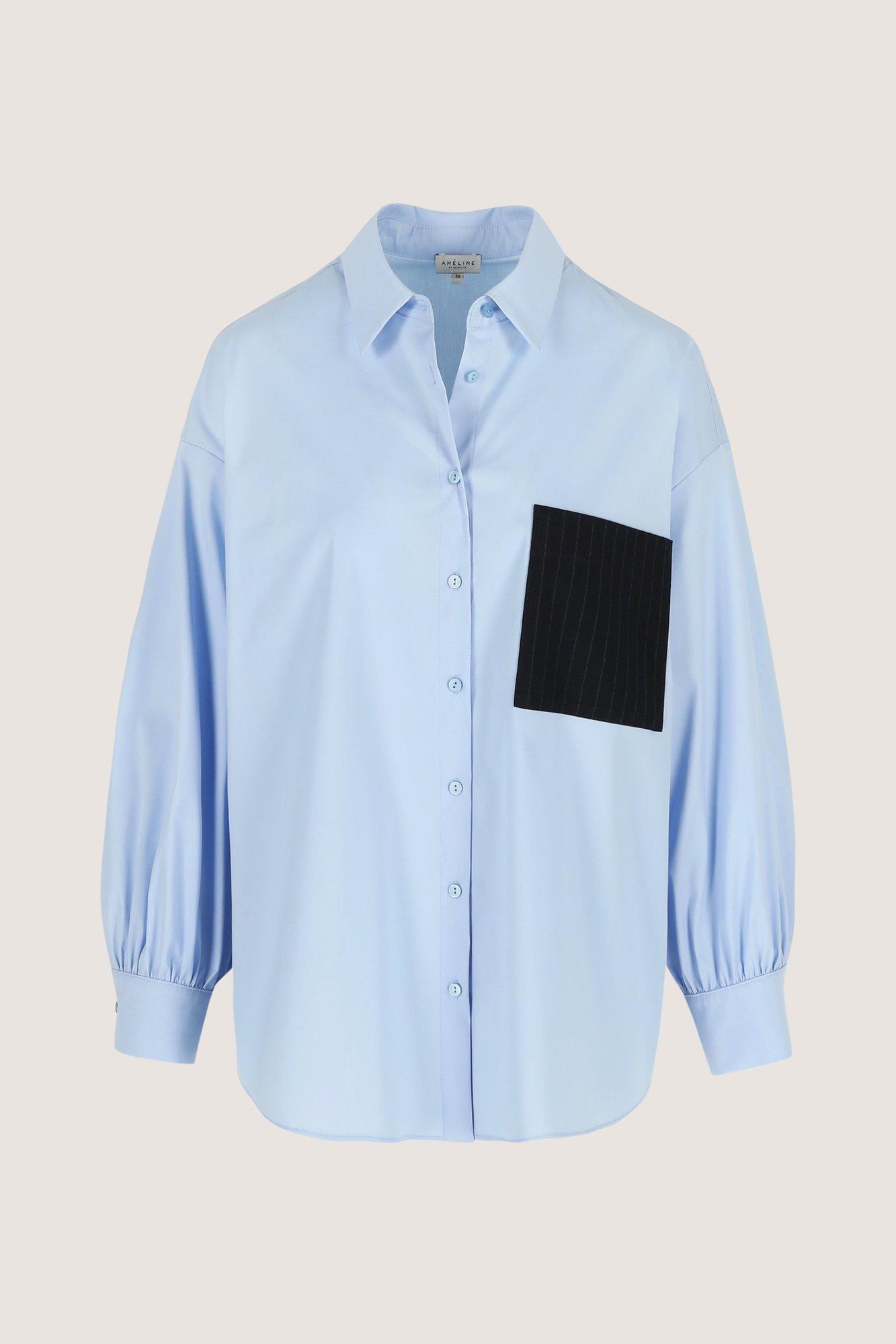Chemises - Chemisier en popeline stretch avec patchwork
