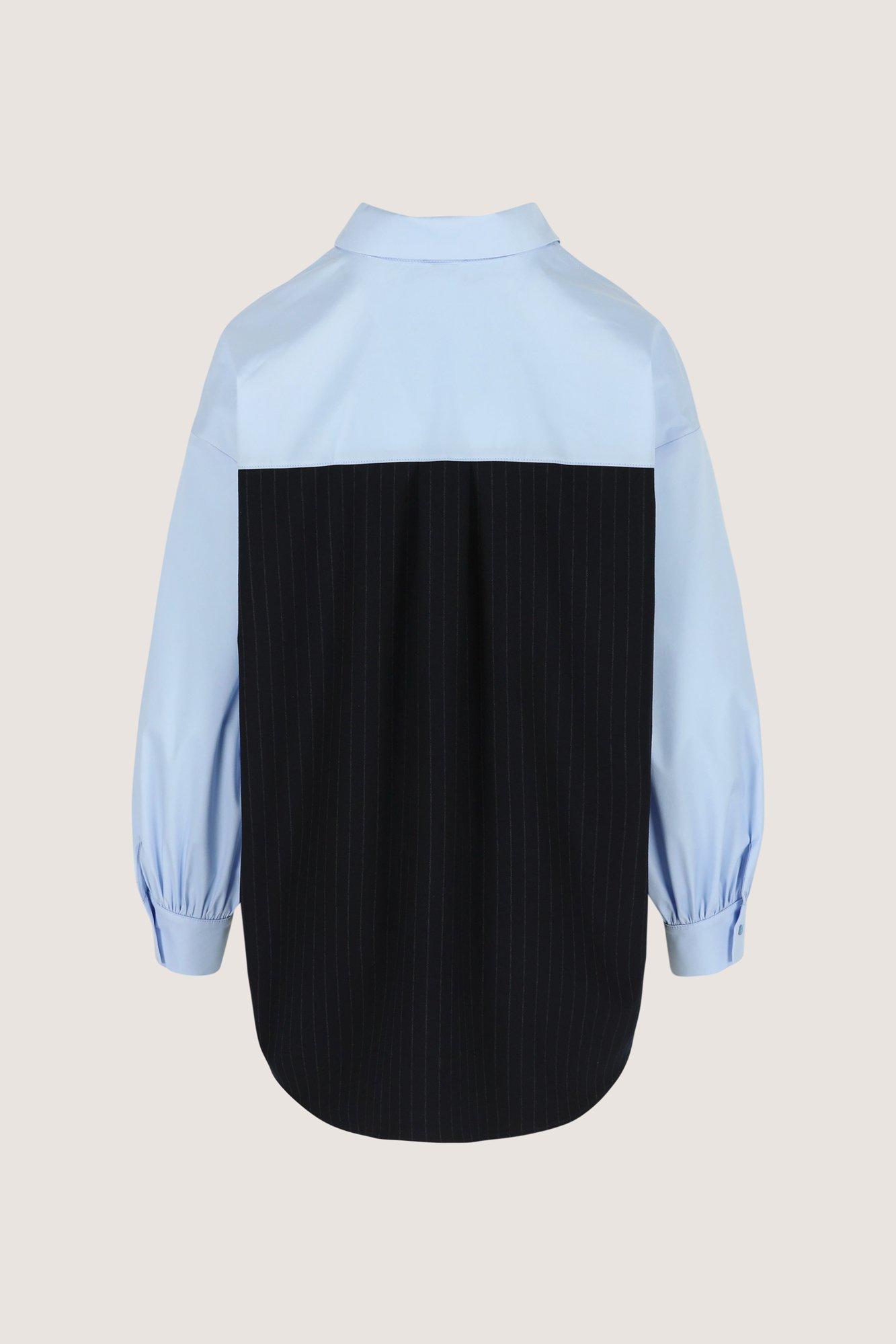 Chemises - Chemisier en popeline stretch avec patchwork