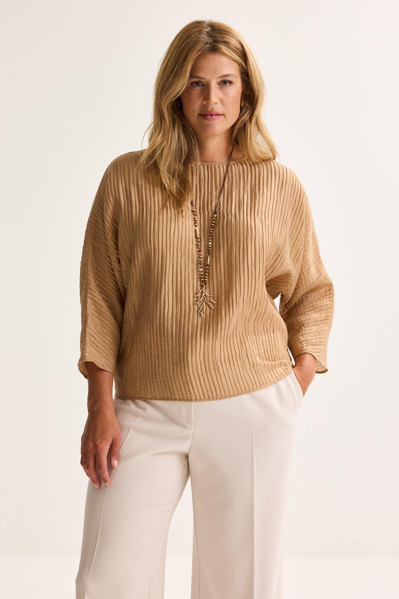Mayerline Vleermuisblouse In Crinkle Plissé