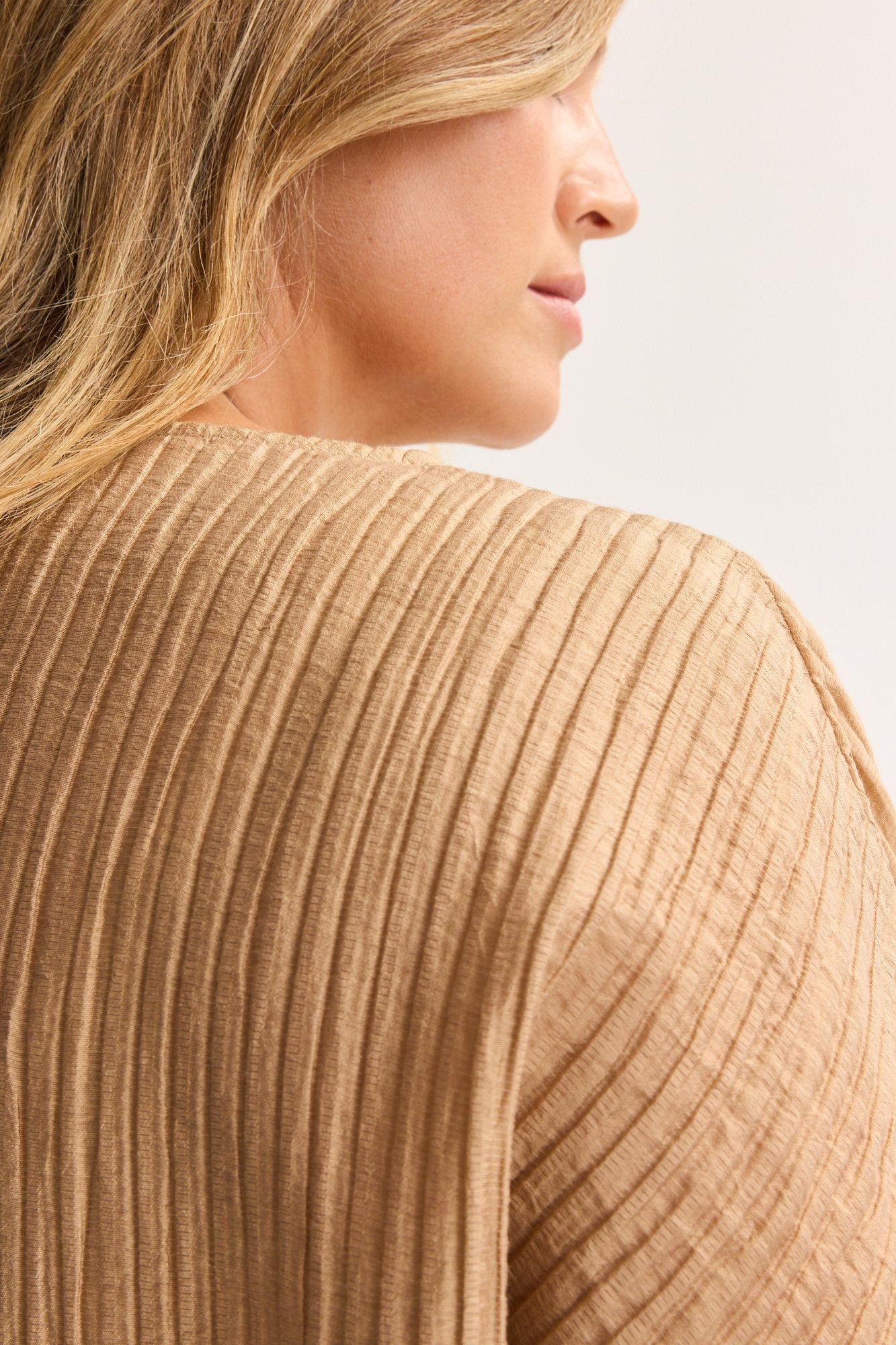 Hemden - Vleermuisblouse in crinkle plissé